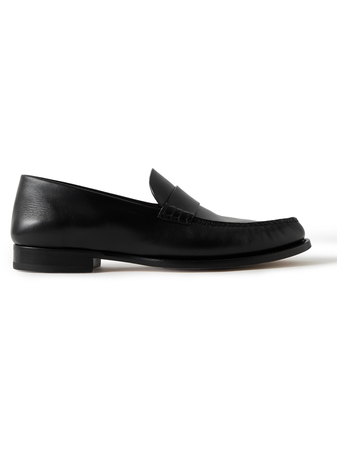 The Row Novus Leather Loafers In Black