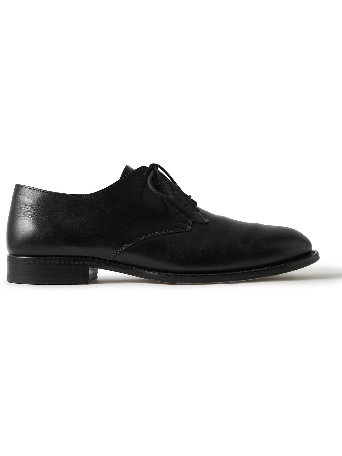 The Row Novus Leather Derby Shoes In Black