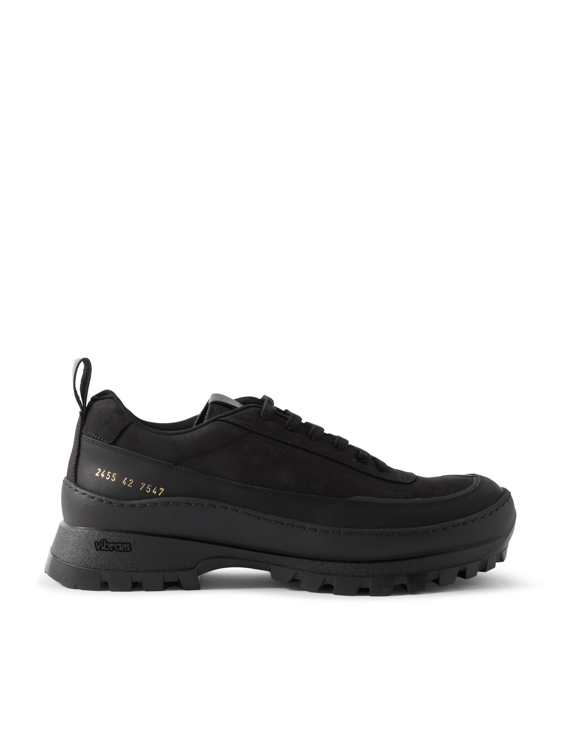 Common Projects Track Hiker Rubber-trimmed Suede Sneakers In Black