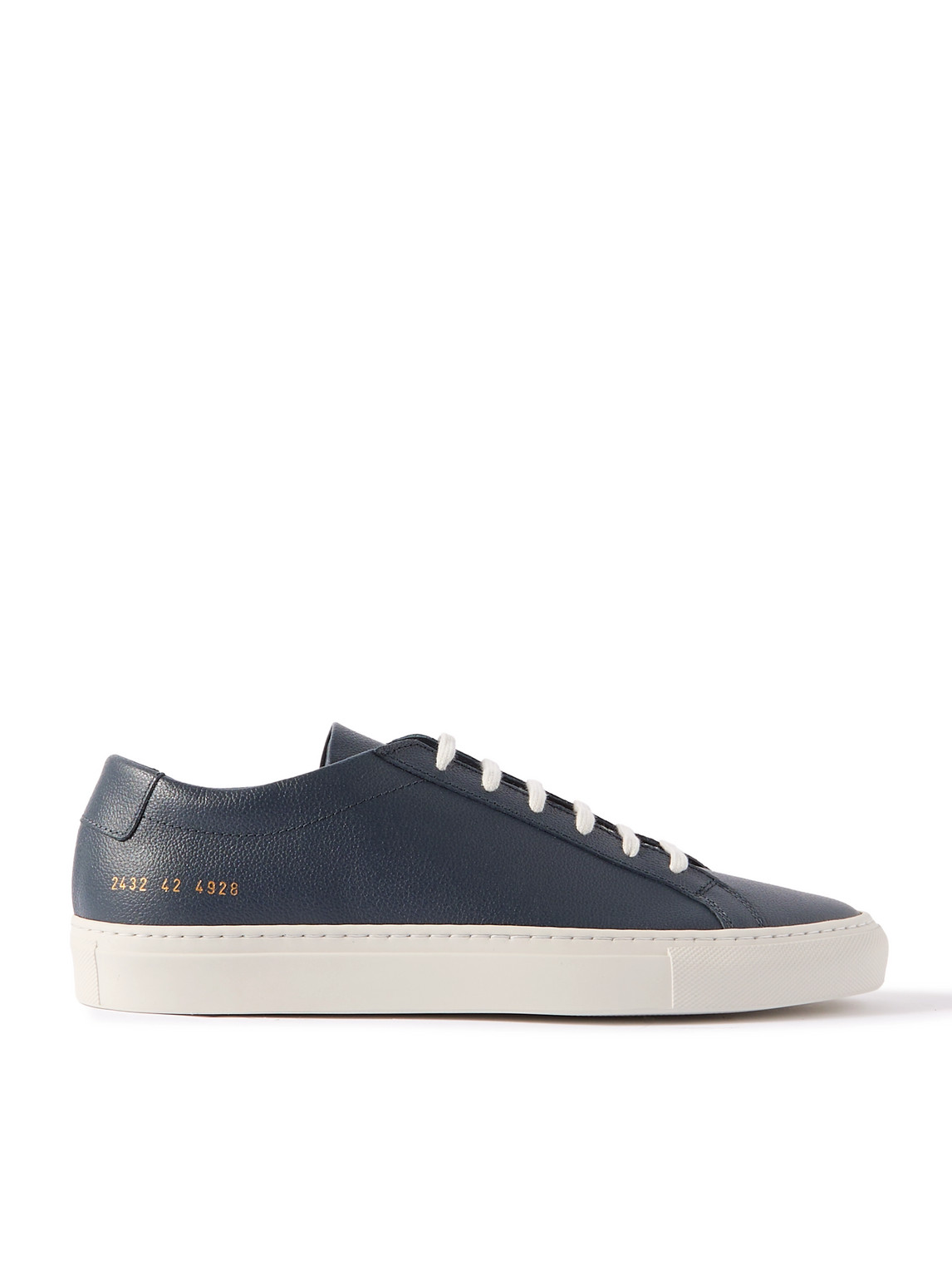 Common Projects Mens Black White Achilles Low Number-print Suede Low-top Trainers In Blue