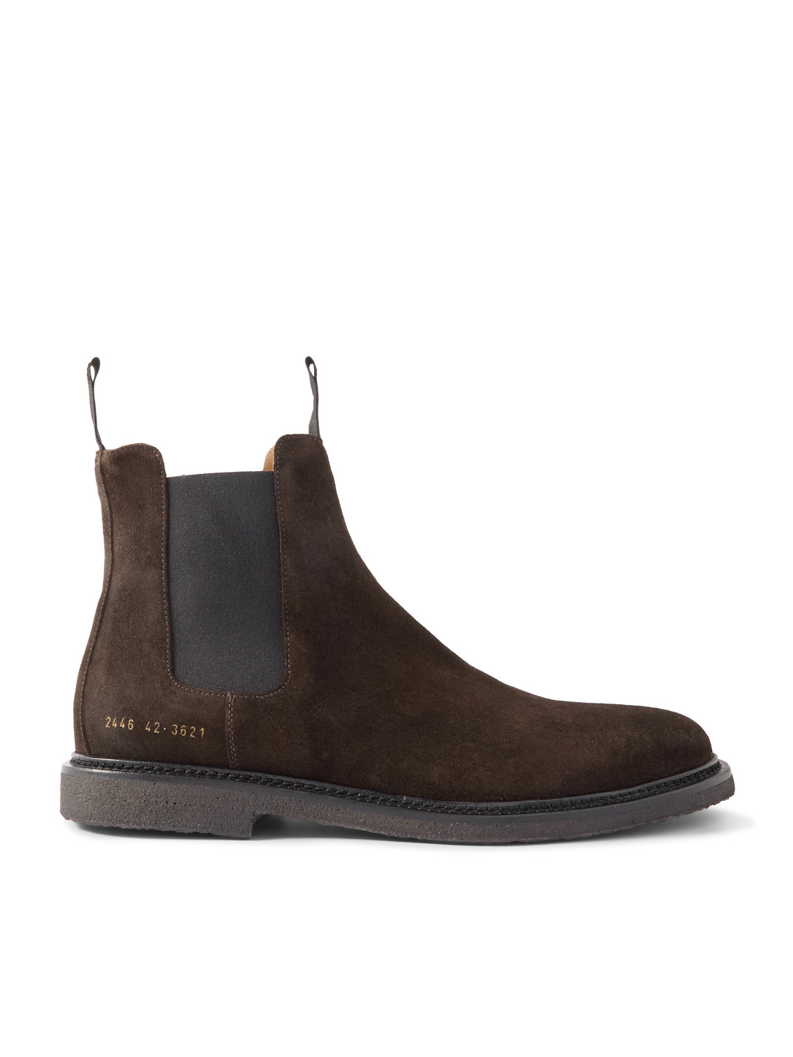 Common Projects Waxed-suede Chelsea Boots In Brown