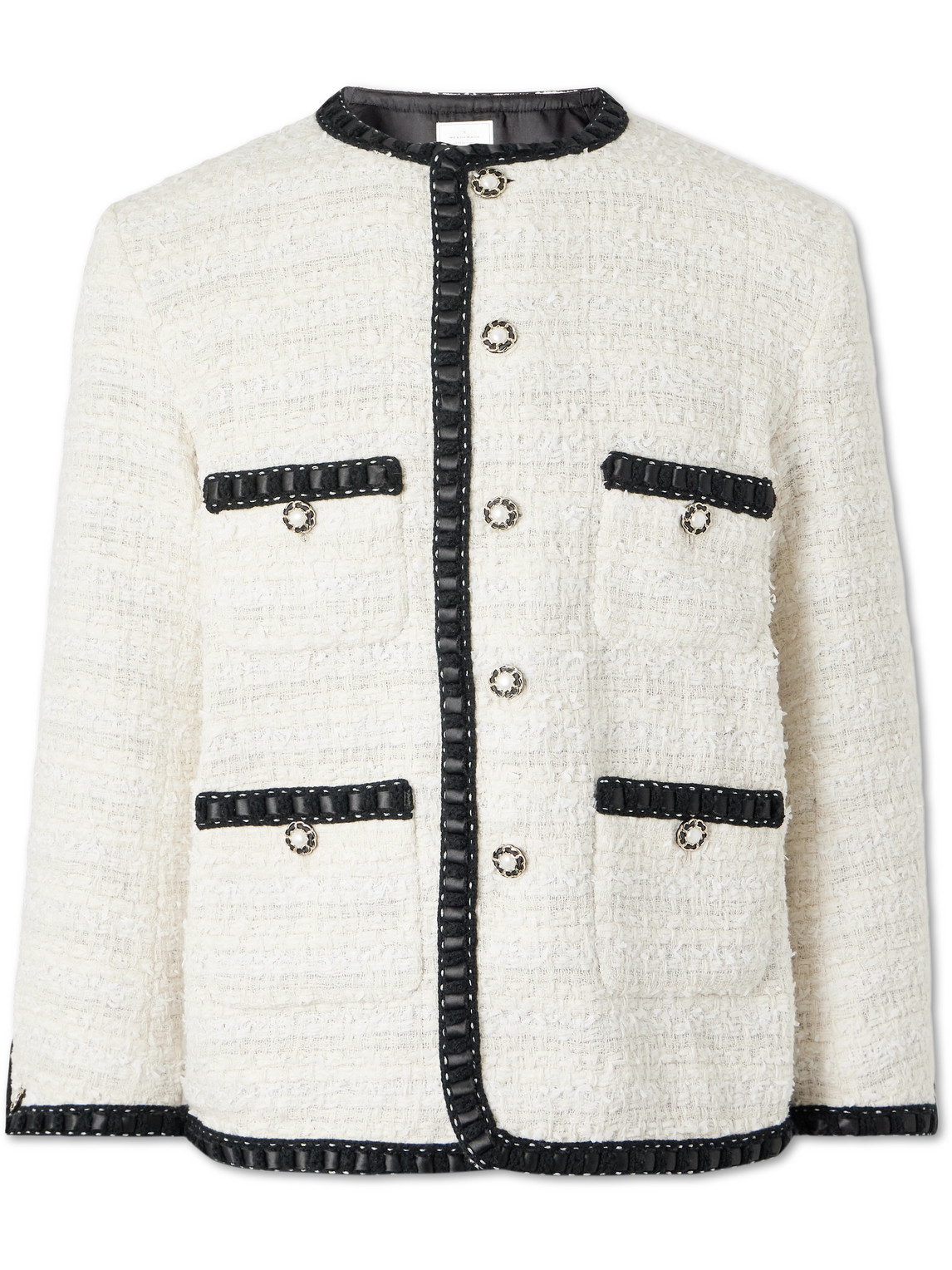 Satin-Trimmed Cotton-Blend Tweed Jacket