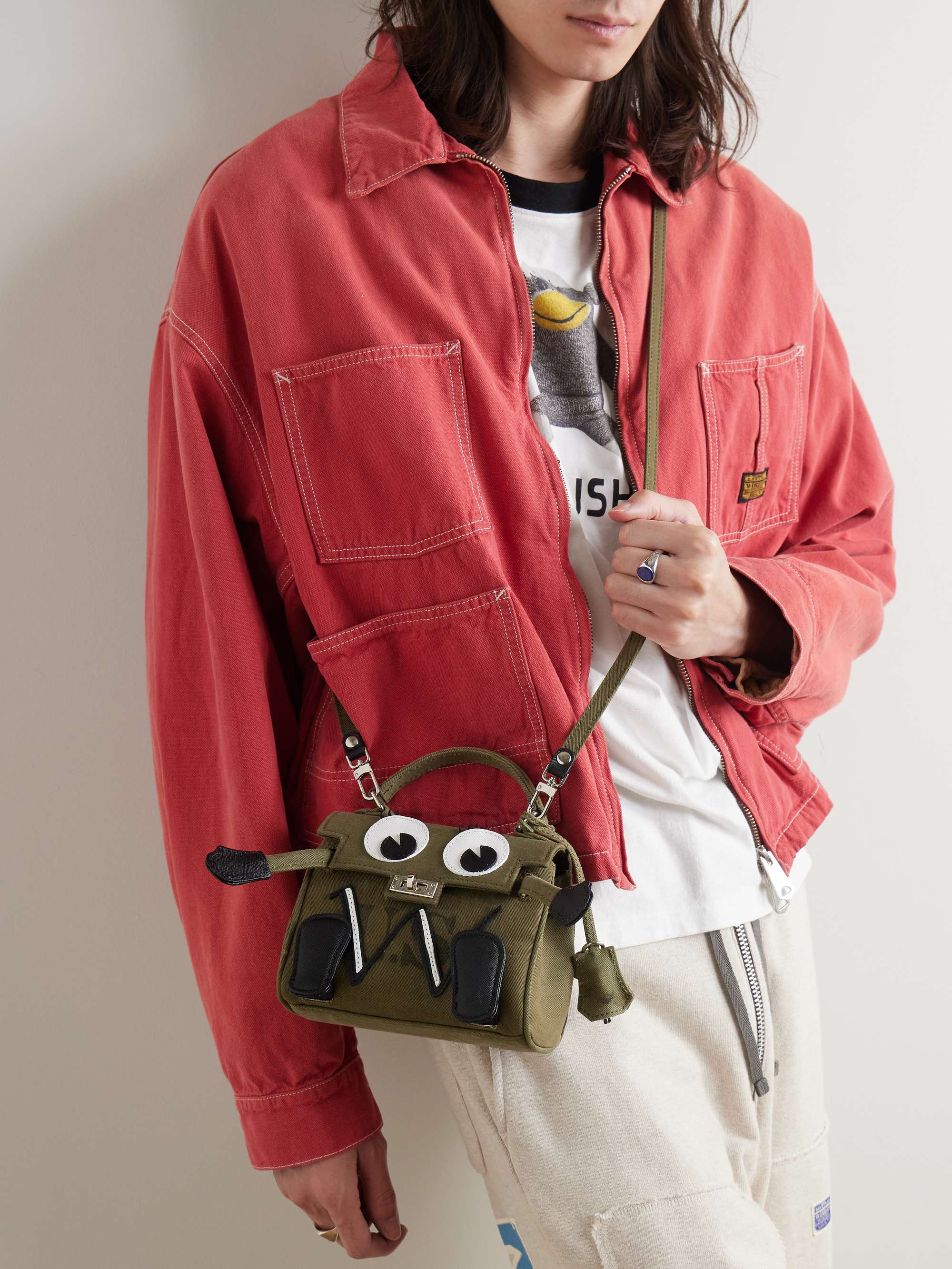 READYMADE + Dr. Woo Monster Cross-Grain Leather-Trimmed