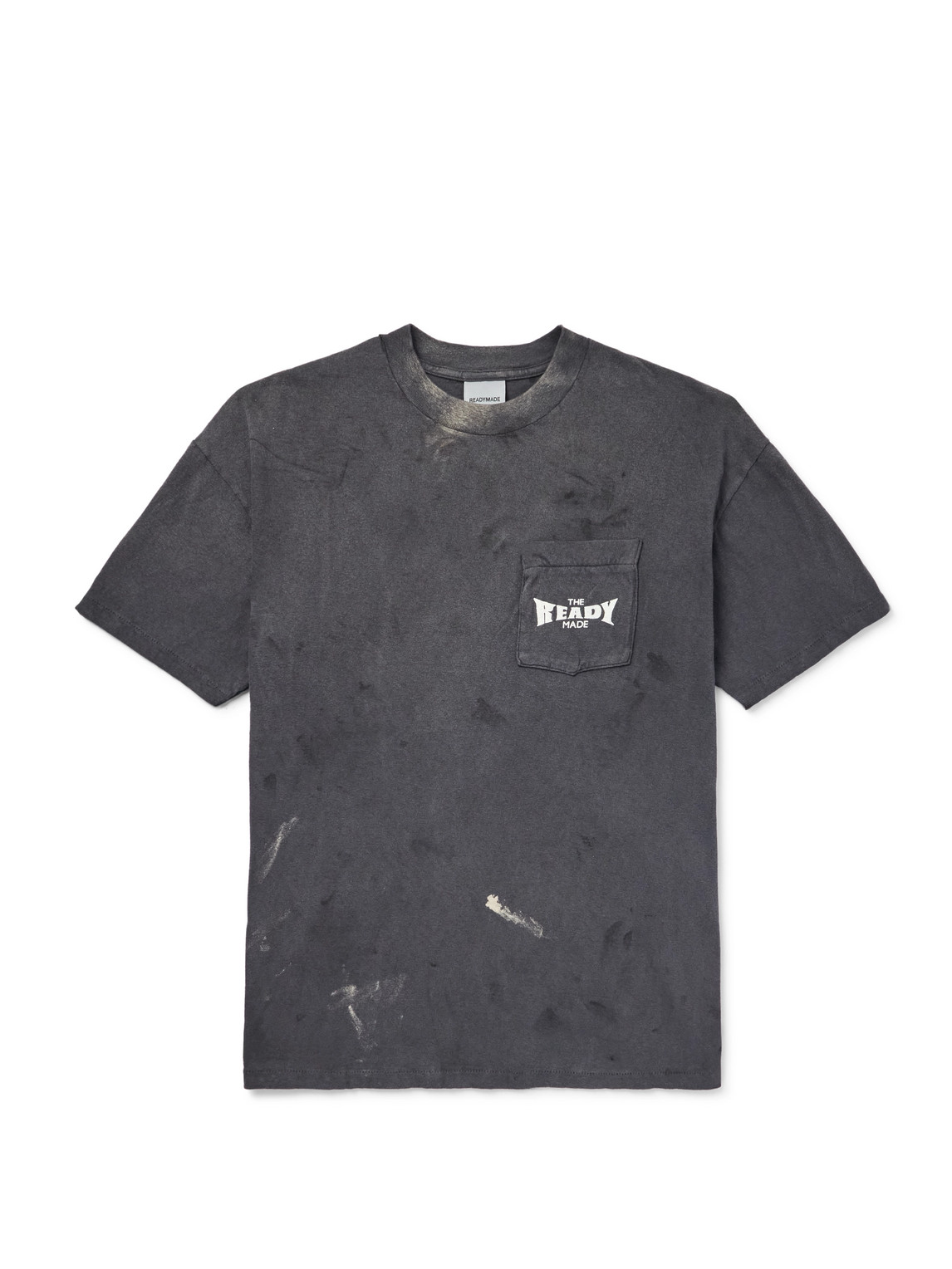 Readymade Logo-print Paint-splattered Cotton-jersey T-shirt In Black