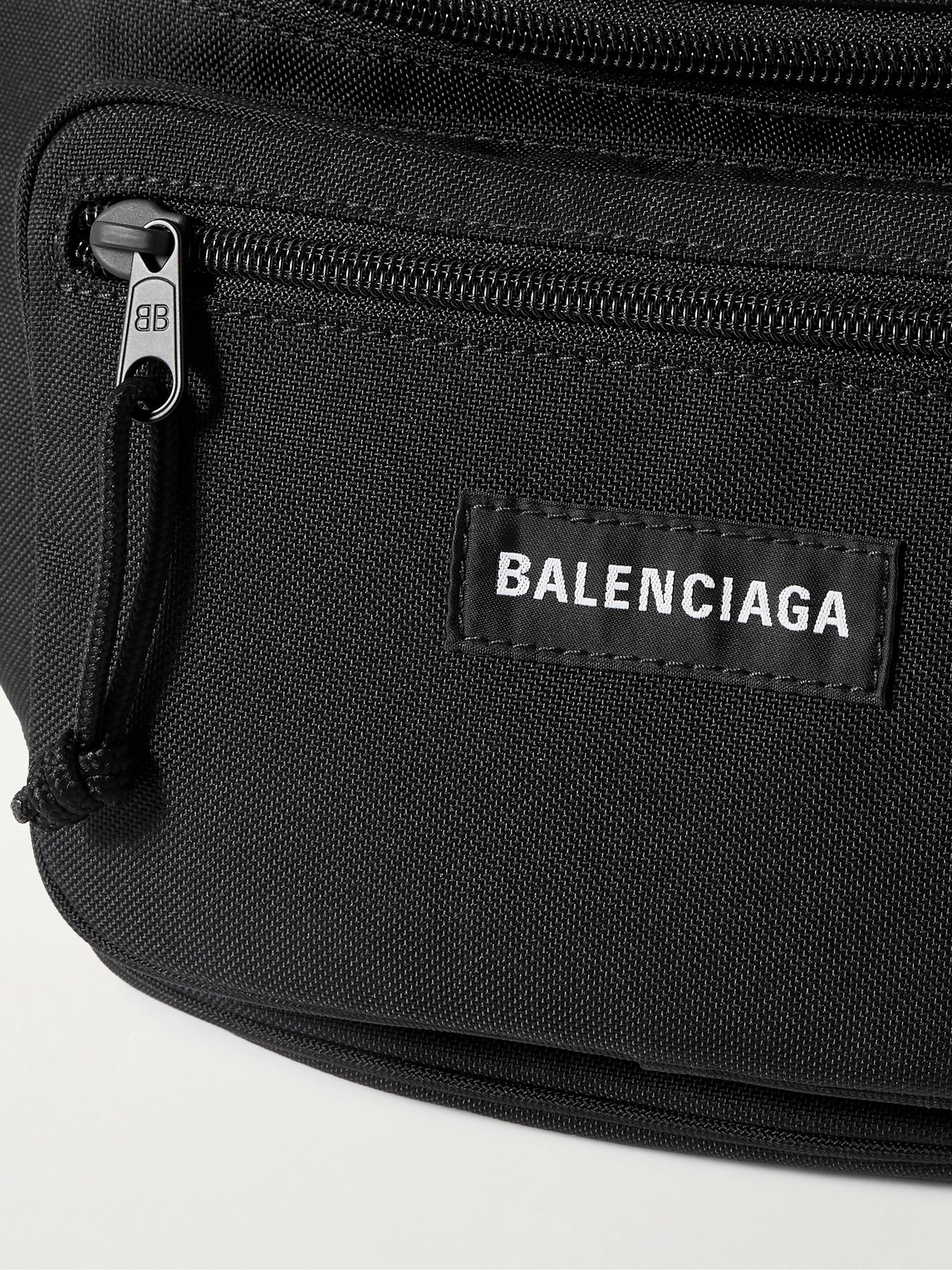 BALENCIAGA EXPLORER LOGO-APPLIQUÉD CANVAS BELT BAG