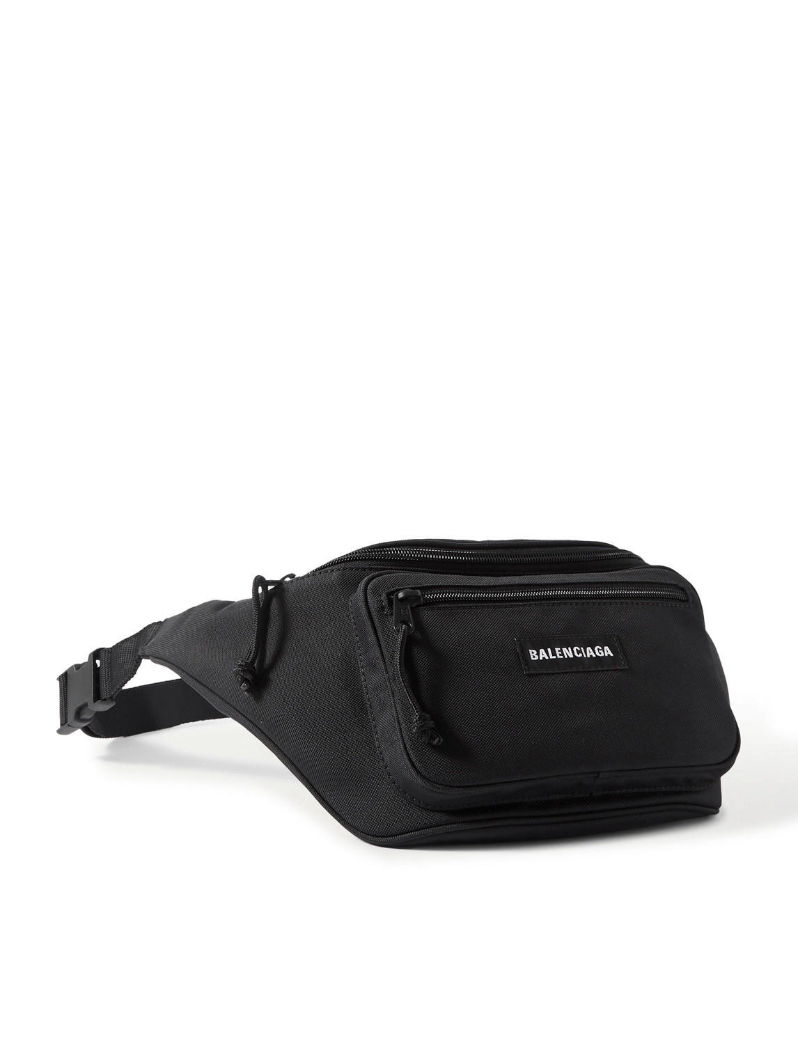 Balenciaga Explorer Logo Appliqued Canvas Belt Bag Men Black for Men