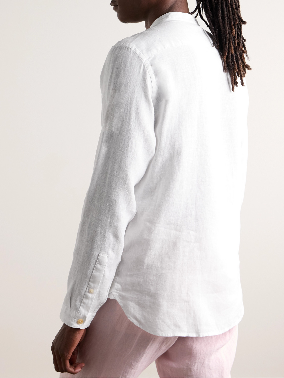 OLIVER SPENCER ASHCROFT GRANDAD-COLLAR LINEN SHIRT