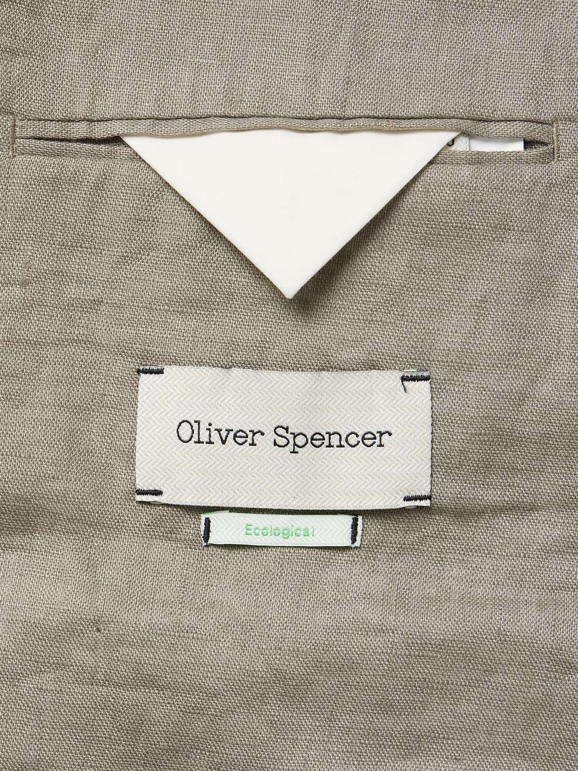 Shop Oliver Spencer Double-breasted Linen Blazer In Gray