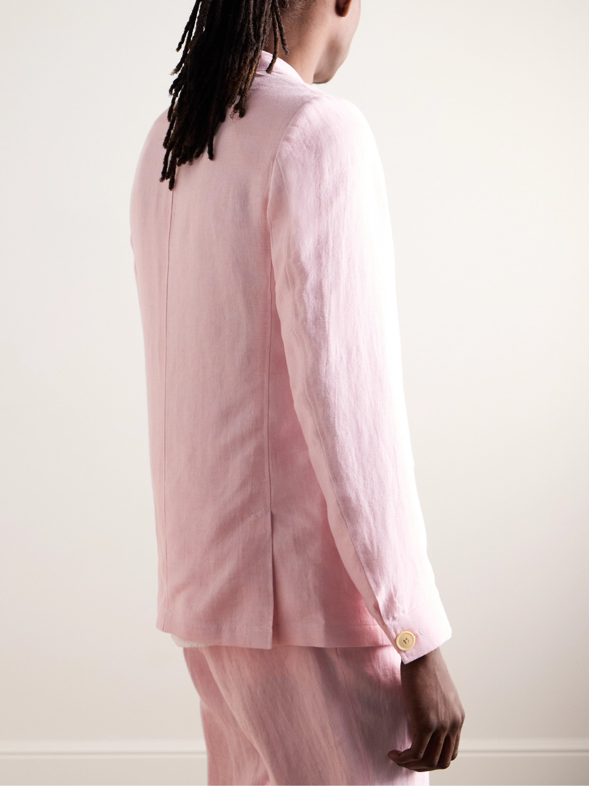 Shop Oliver Spencer Wyndhams Unstructured Linen Suit Jacket In Pink