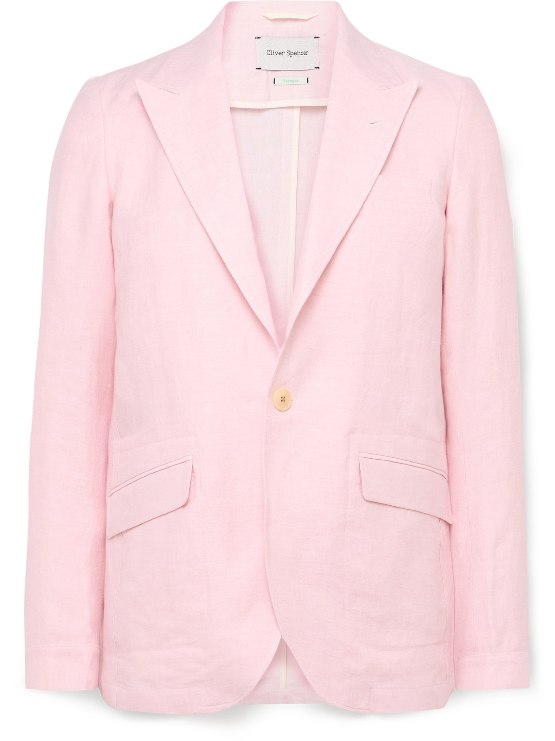 Oliver Spencer Wyndhams Unstructured Linen Suit Jacket In Pink