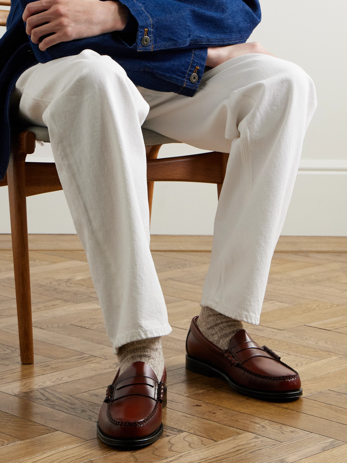 G.H. BASS & CO. WEEJUNS HERITAGE LARSON LEATHER PENNY LOAFERS