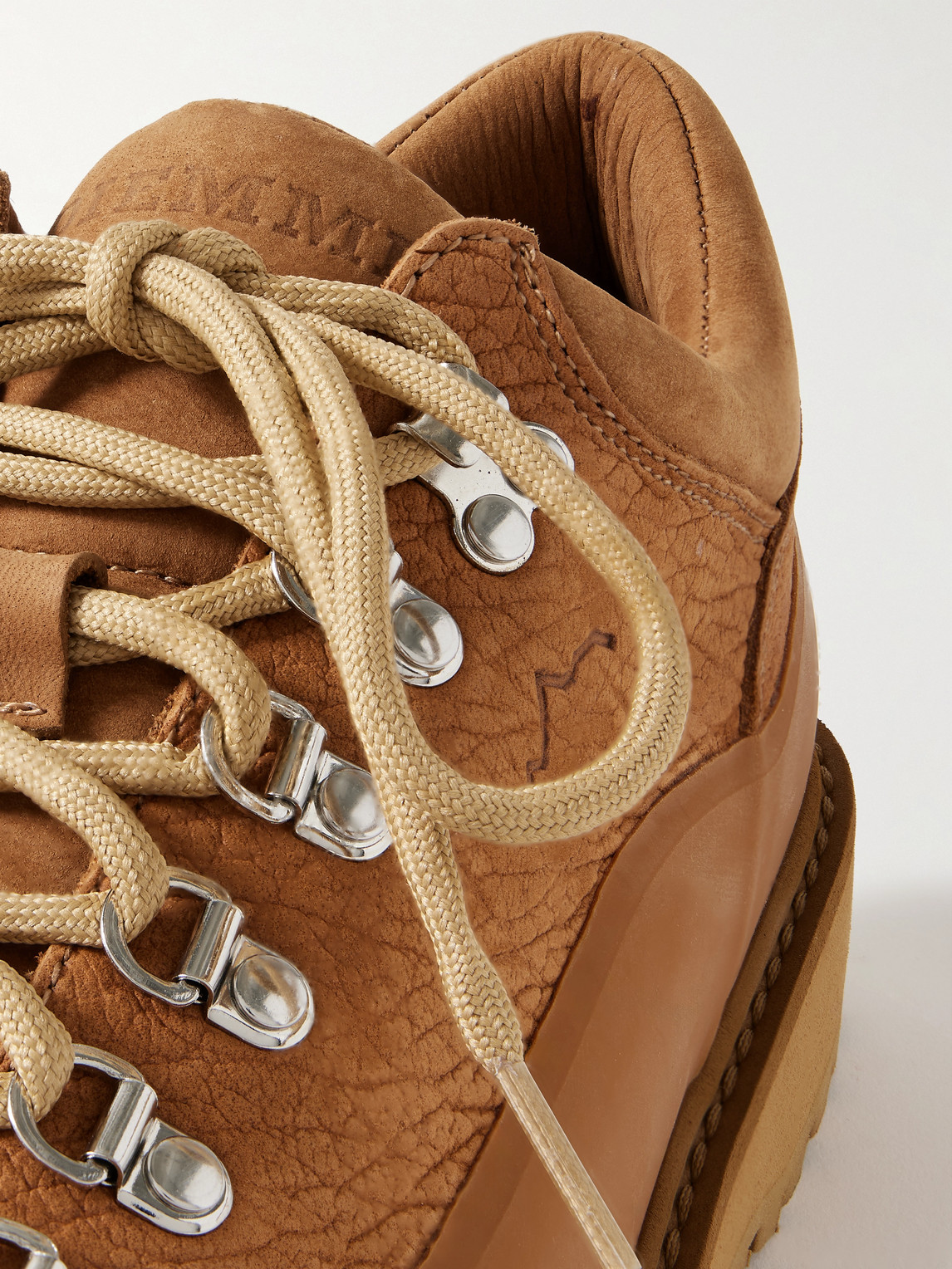 Diemme Cornaro Gomma Rubber And Nubuck-trimmed Full-grain Leather Sneakers In Brown