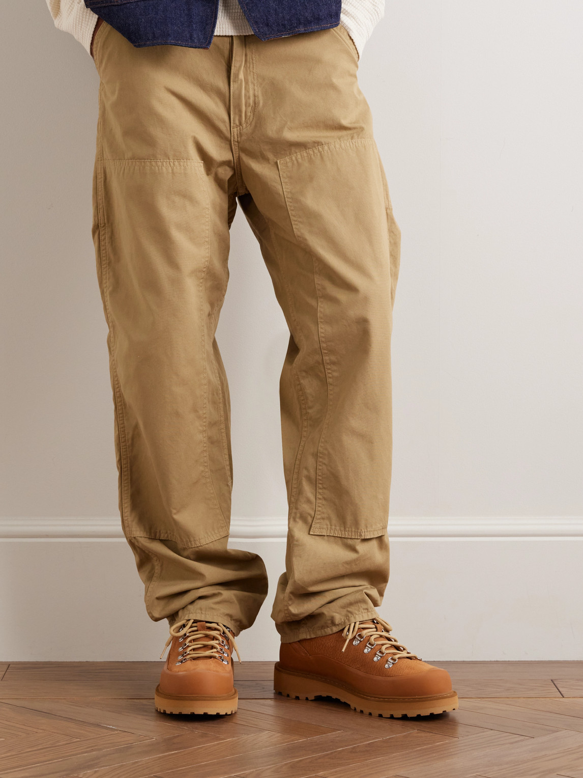 Diemme Cornaro Gomma Rubber And Nubuck-trimmed Full-grain Leather Sneakers In Brown