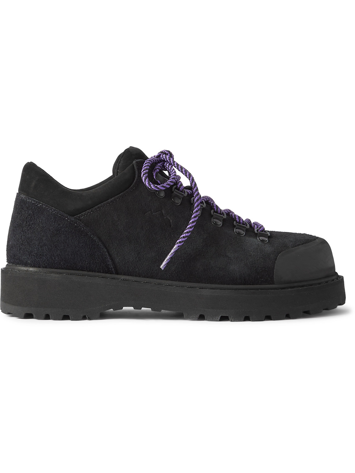 Diemme Cornaro Rubber-trimmed Suede Sneakers In Black