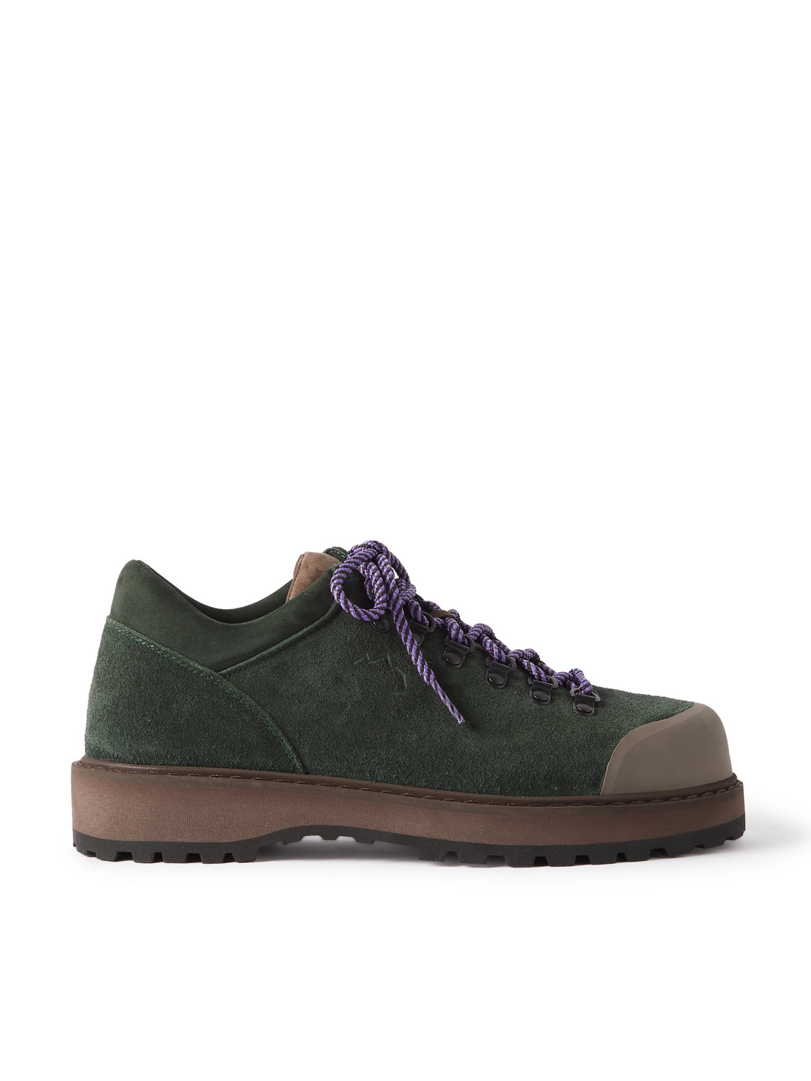 Diemme Cornaro Rubber-trimmed Suede Sneakers In Green