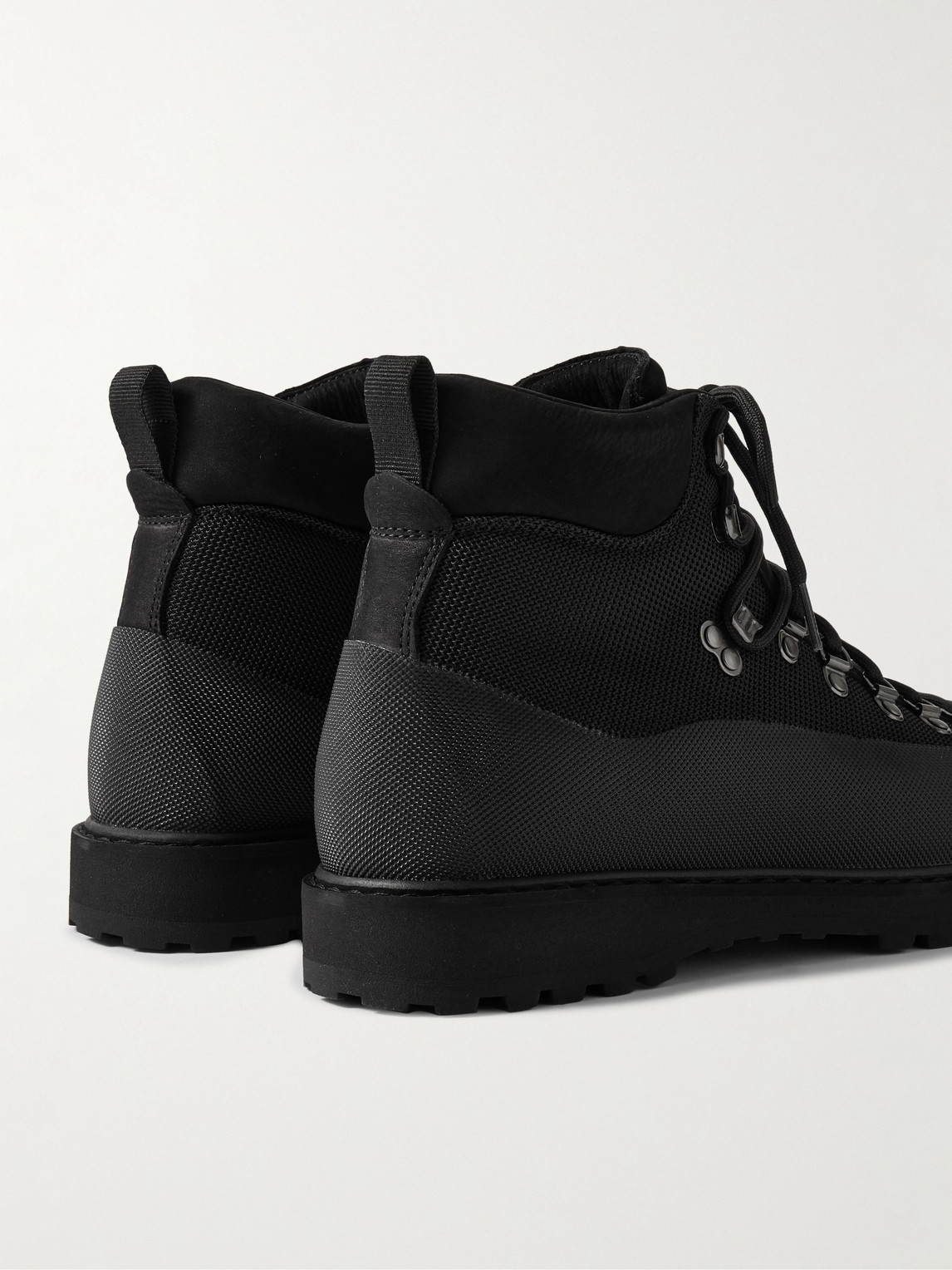Diemme Roccia Vet Sport Suede And Rubber-trimmed Tech-shell Hiking Boots In Black