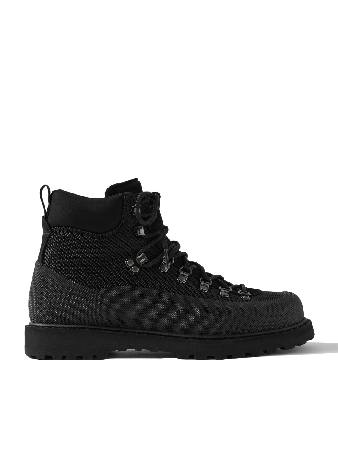 Diemme Roccia Vet Sport Suede And Rubber-trimmed Tech-shell Hiking Boots In Black