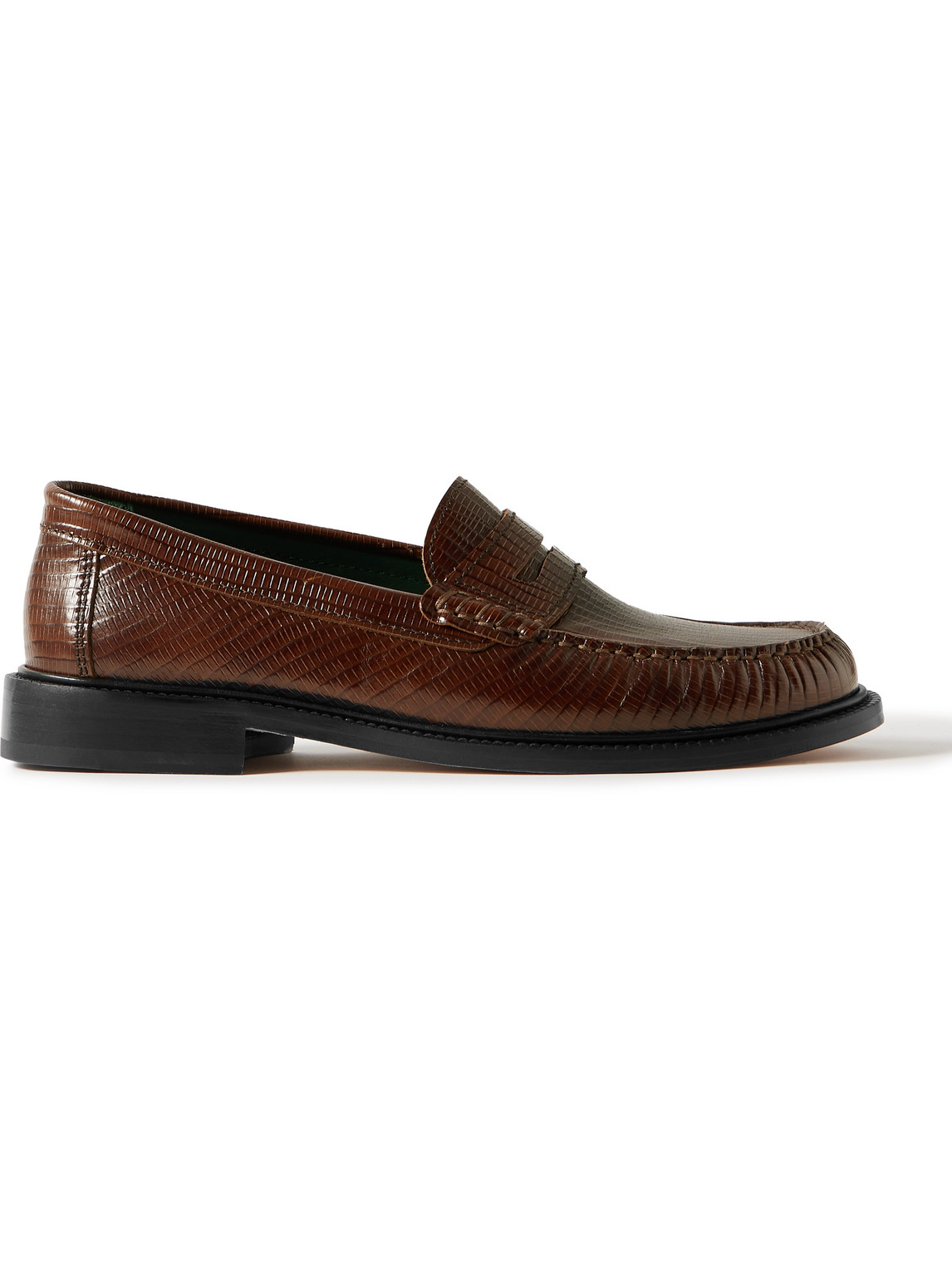 Yardee Lizard-Effect Leather Penny Loafers