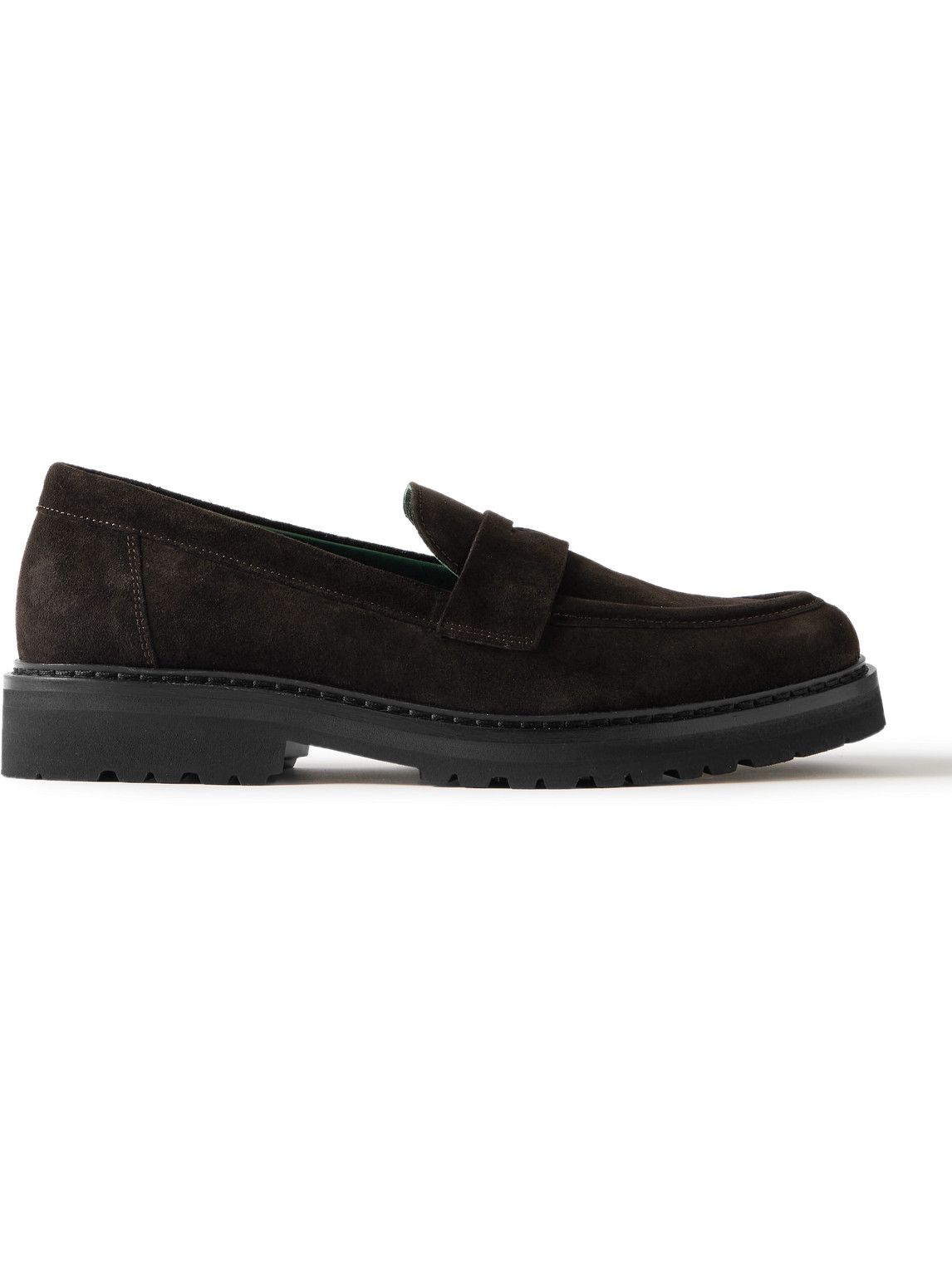 Vinny's Richee Suede Penny Loafers In Brown
