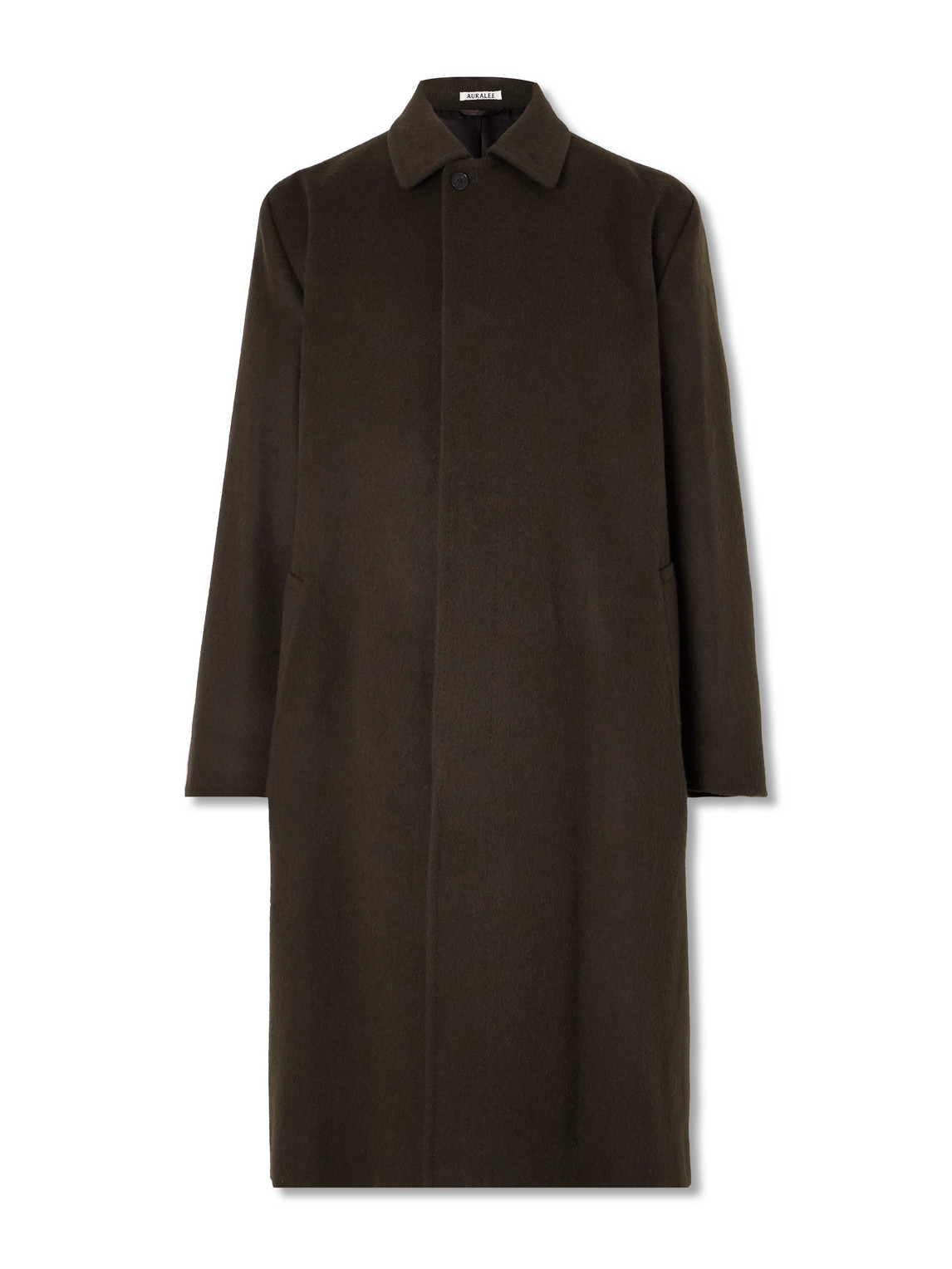 Auralee Oversized Camel Overcoat In Brown