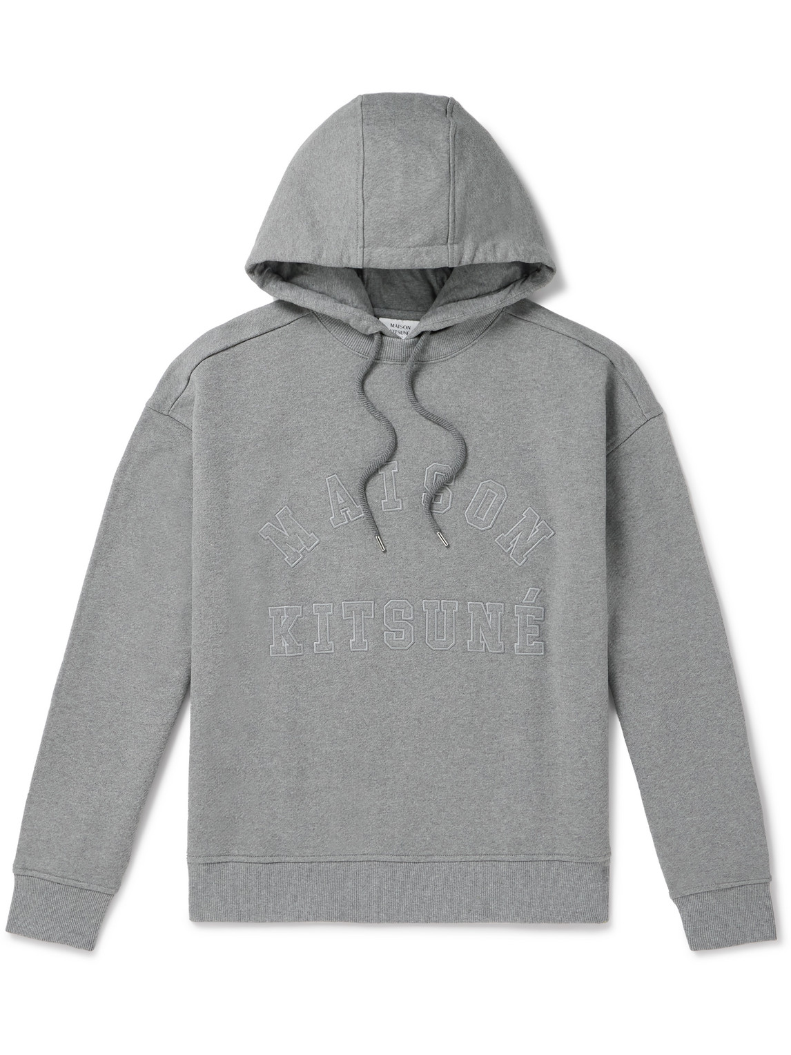 MAISON KITSUNÉ - Oversized Logo-Embroidered Cotton-Jersey Hoodie - Men - Gray - XL