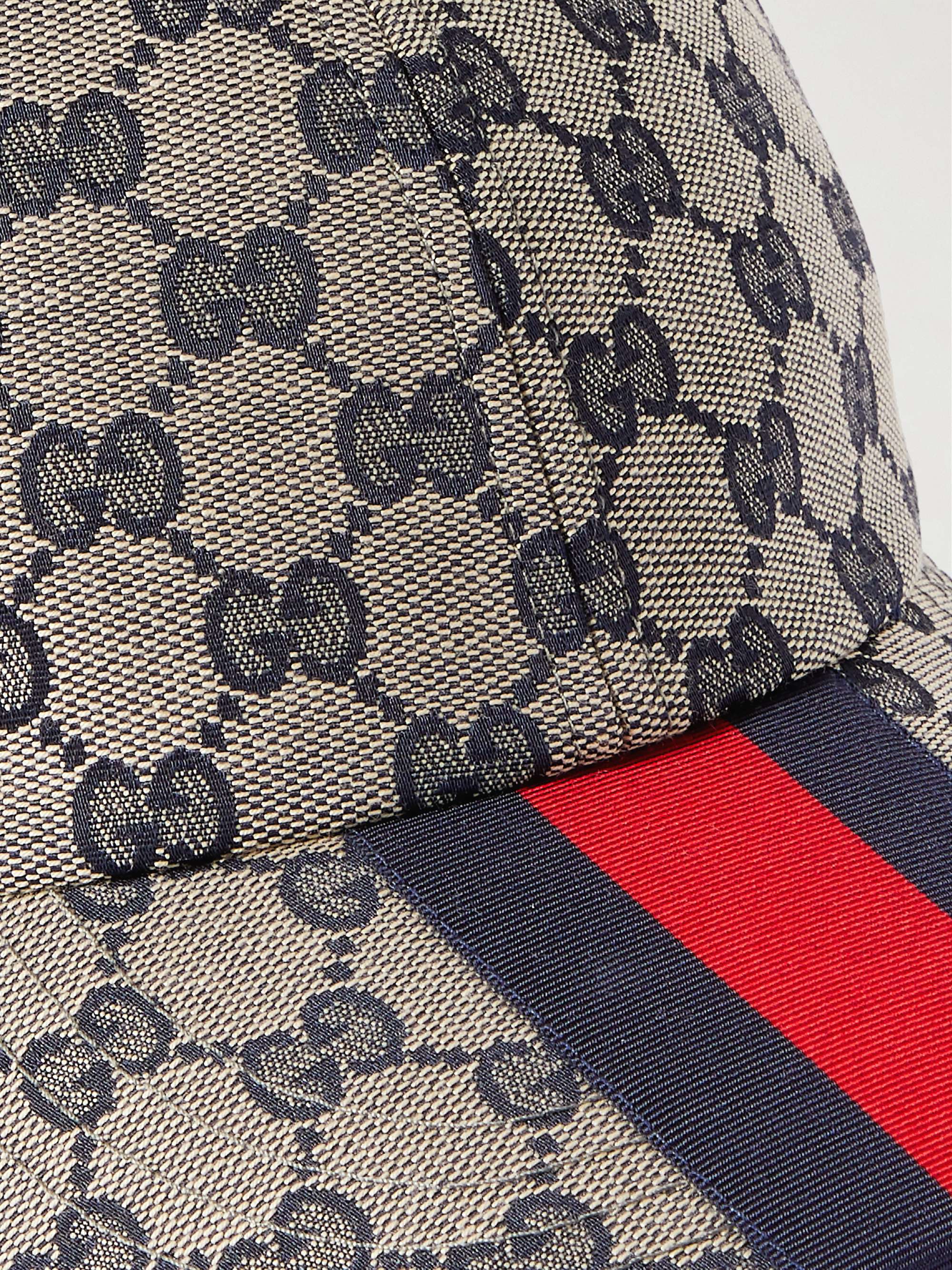 GUCCI Webbing Trimmed Monogrammed Canvas Baseball Cap for Men MR PORTER