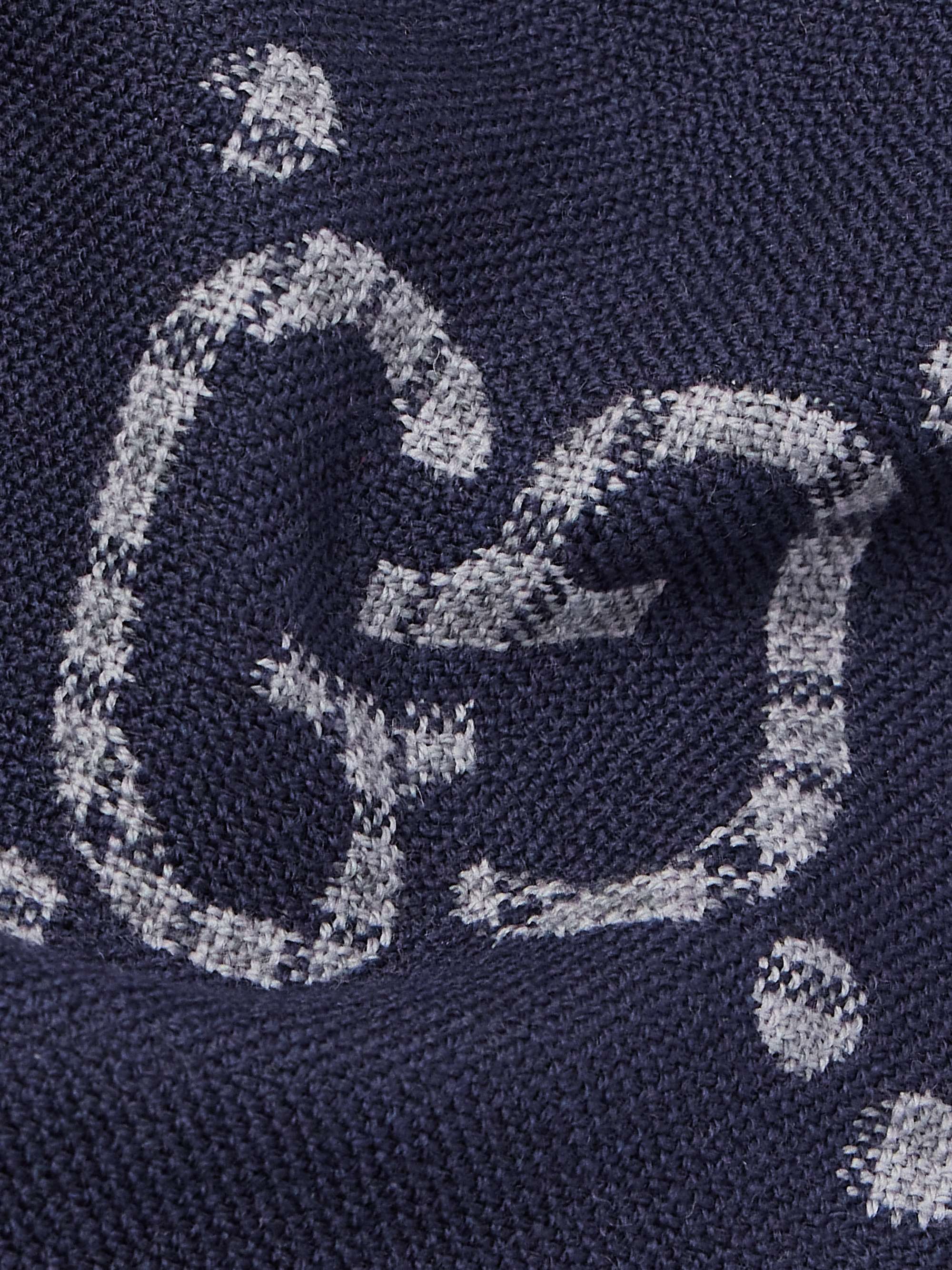 GUCCI Logo-Intarsia Wool Scarf