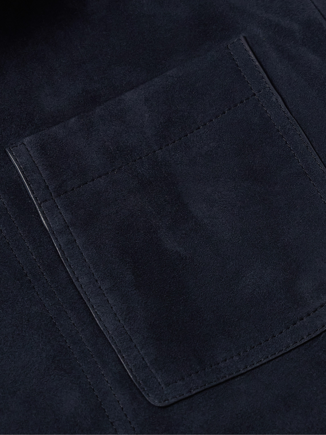 Shop Yves Salomon Suede Jacket In Blue