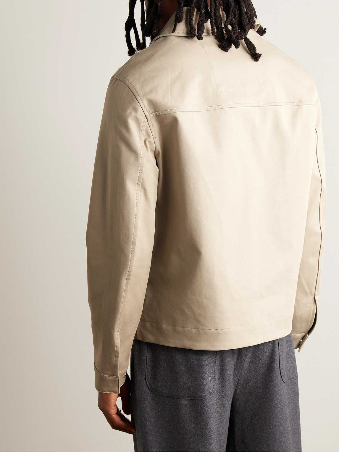Shop Yves Salomon Double-faced Cotton-twill Jacket In Neutrals