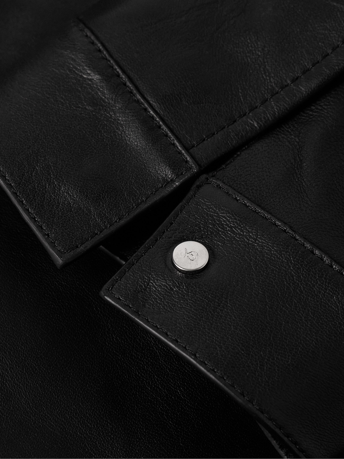 Shop Yves Salomon Leather Jacket In Black