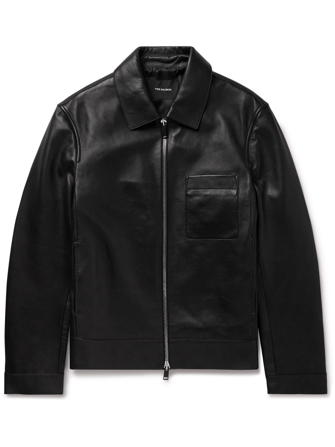Yves Salomon Leather Jacket In Black