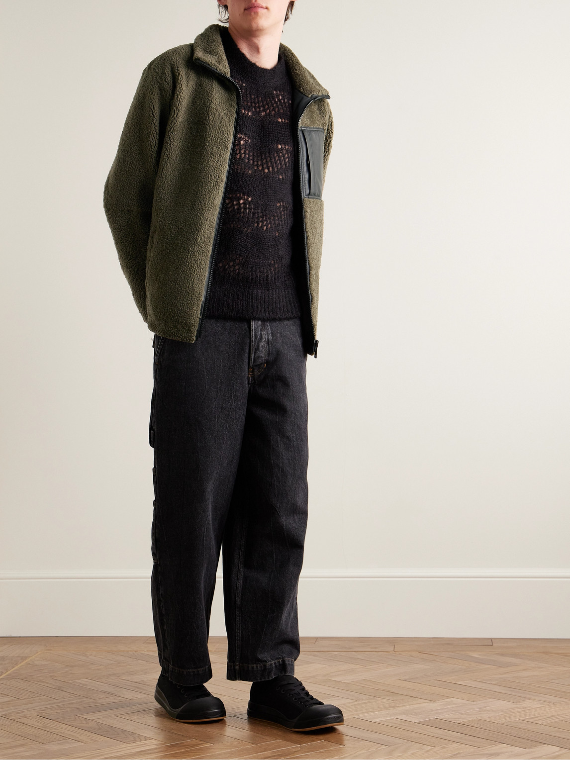 Shop Yves Salomon Reversible Leather-trimmed Shearling And Shell Jacket In Green