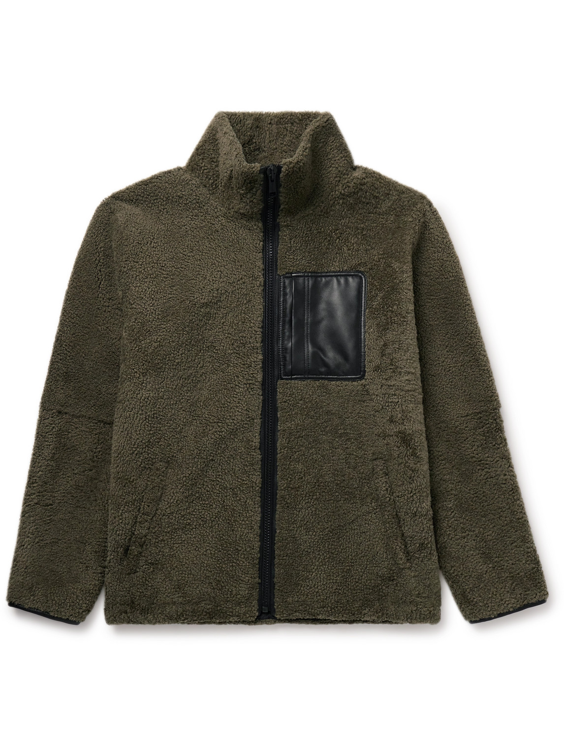 Yves Salomon Reversible Leather-trimmed Shearling And Shell Jacket In Green