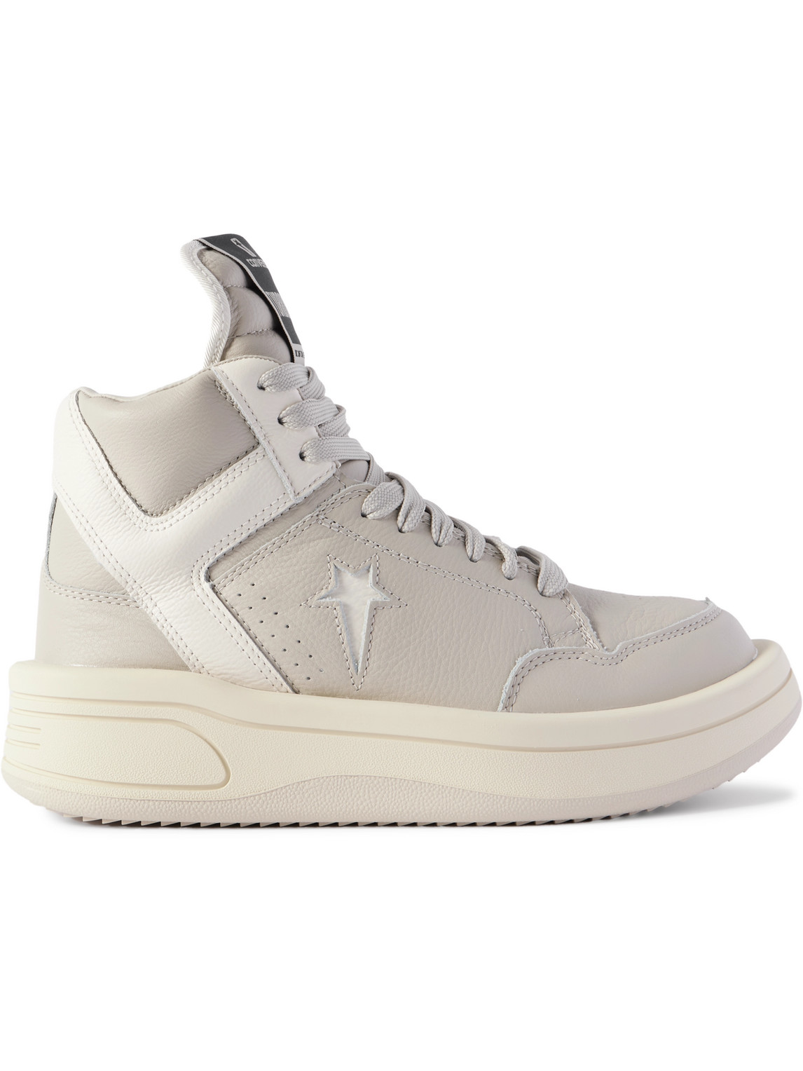 Rick Owens Drkshdw Converse Turbowpn Full-grain Leather High-top Trainers In Grey