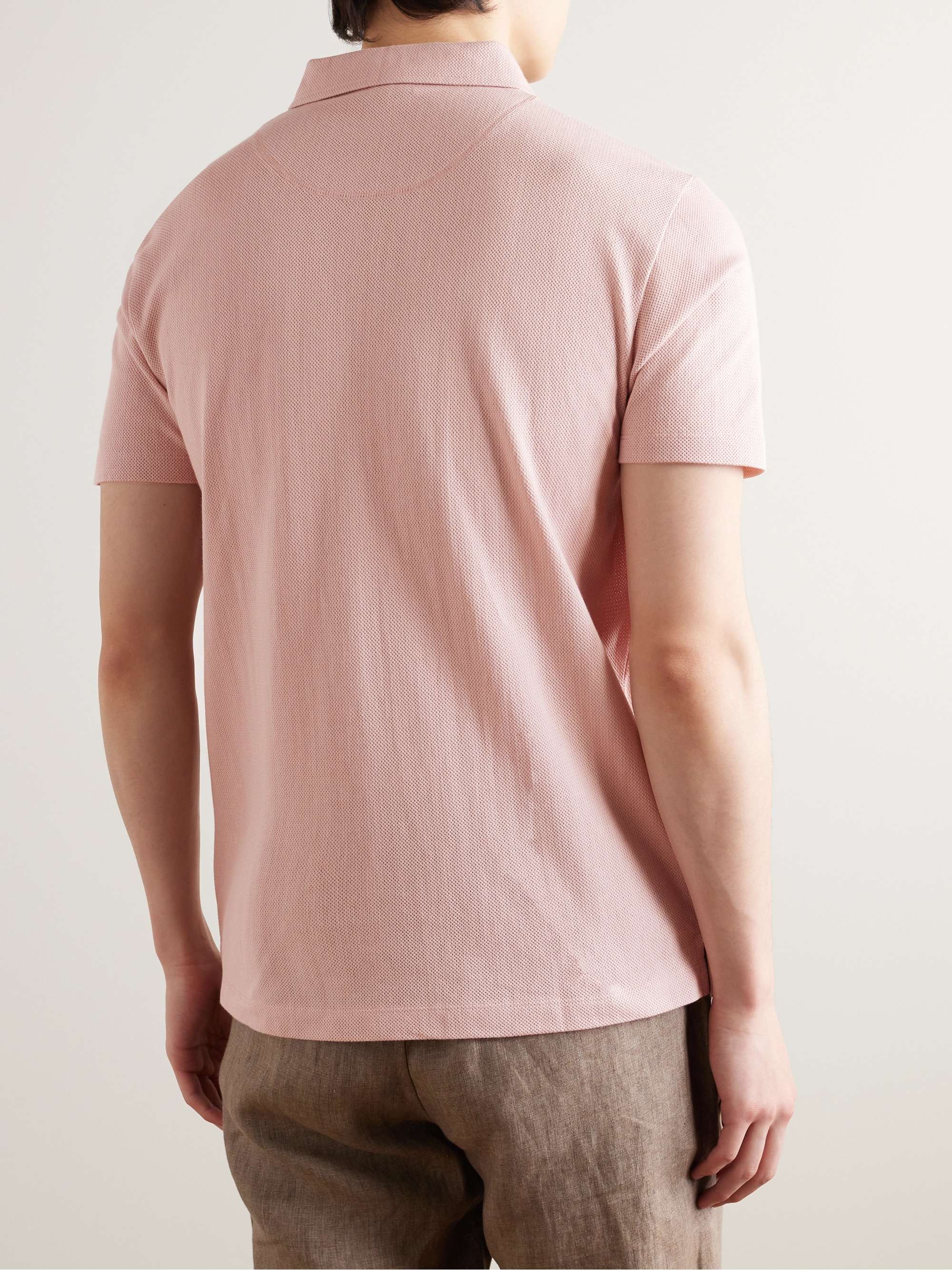 SUNSPEL Riviera Slim-Fit Cotton-Mesh Polo Shirt
