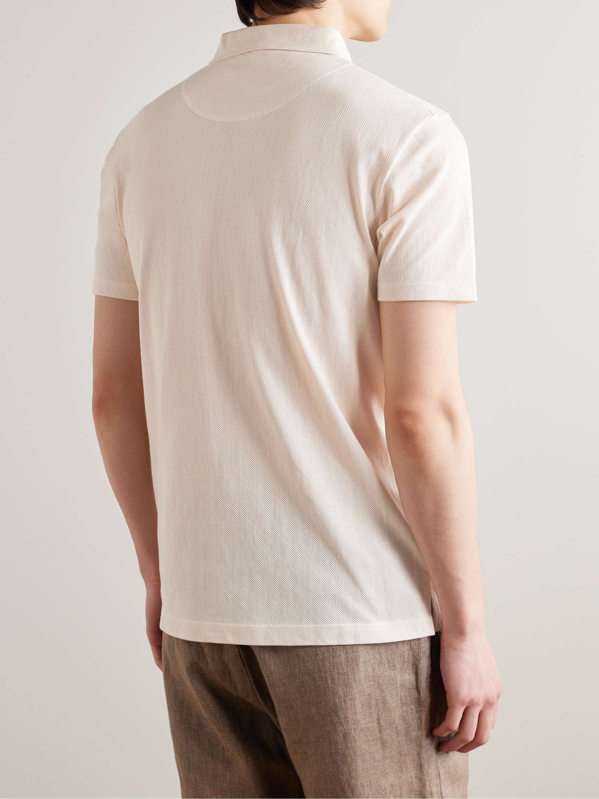 SUNSPEL Riviera Slim-Fit Cotton-Mesh Polo Shirt