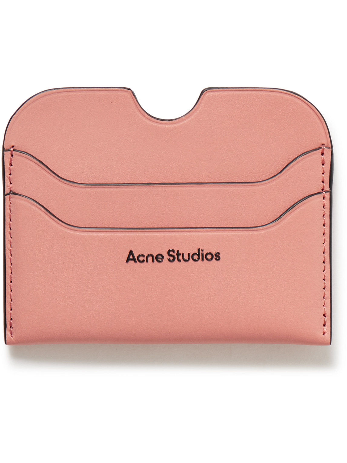 Acne Studios Elmas Logo-print Leather Cardholder In Pink