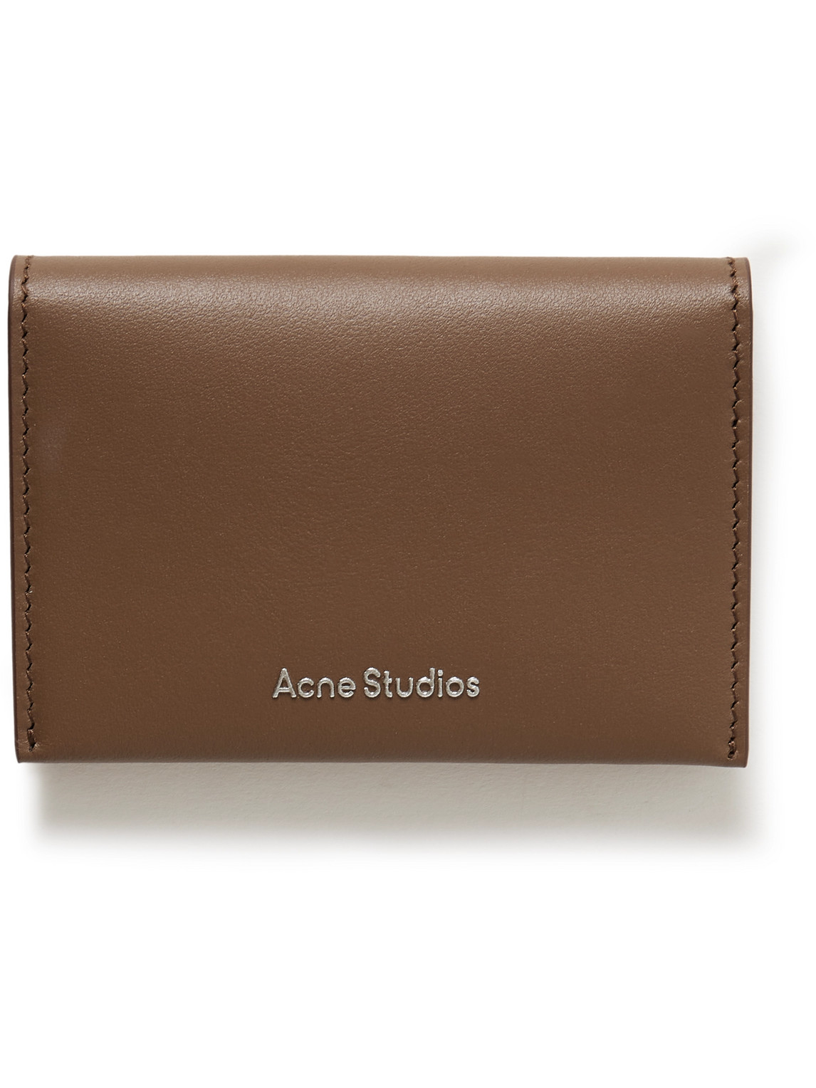 Acne Studios Logo-print Leather Bifold Wallet In Brown