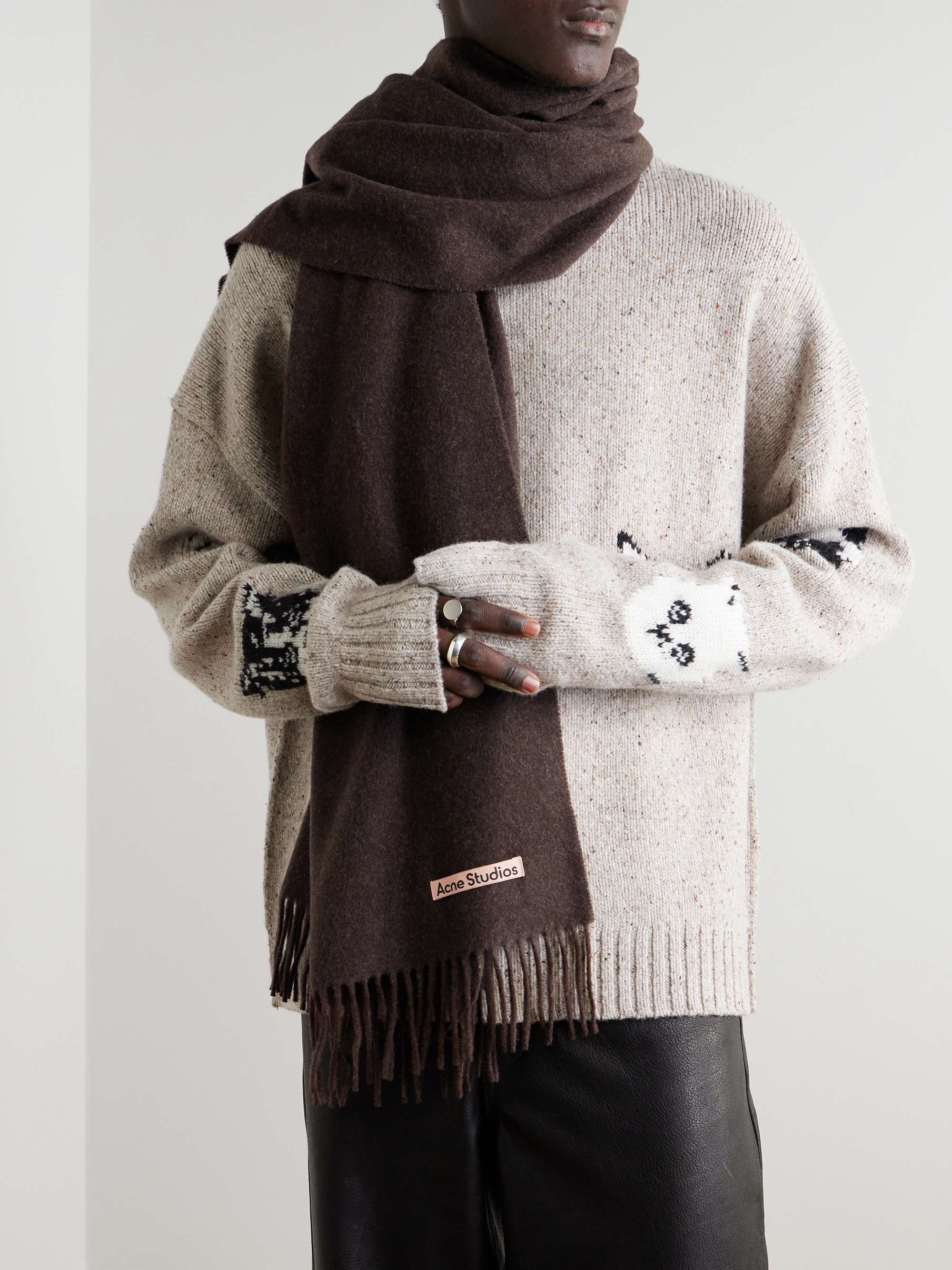 ACNE STUDIOS Canada Fringed Wool Scarf for Men | MR PORTER