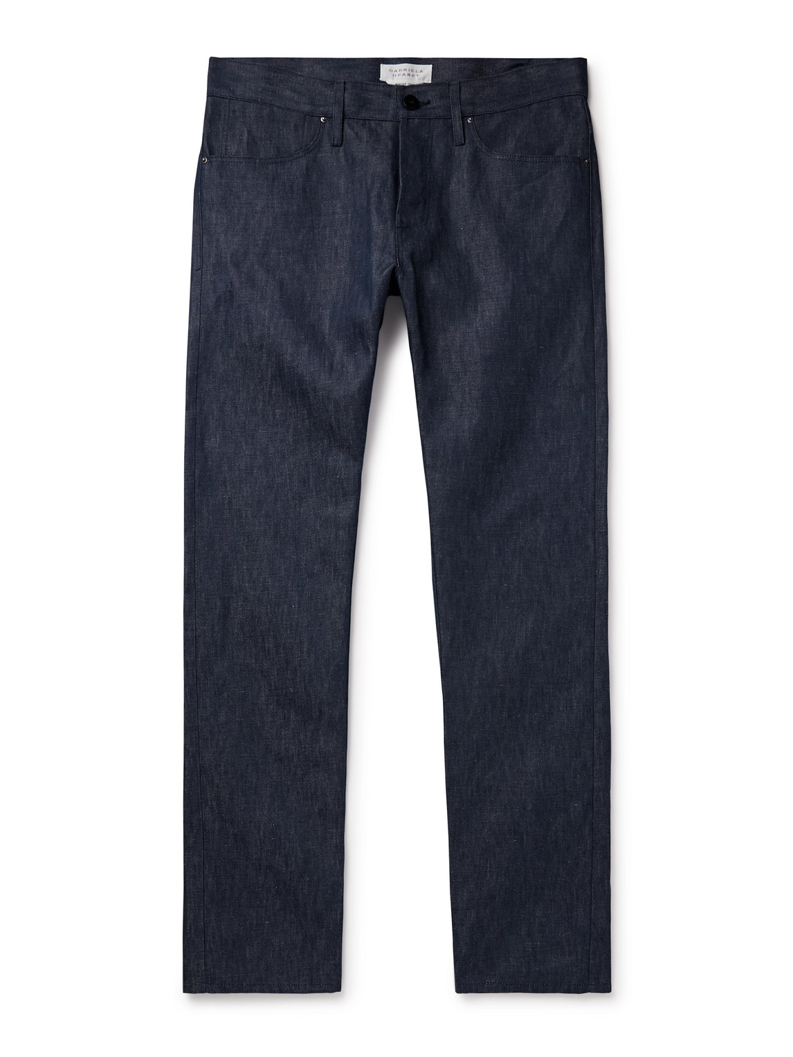 Anthony Slim-Fit Straight-Leg Cotton and Linen-Blend Chambray Trousers
