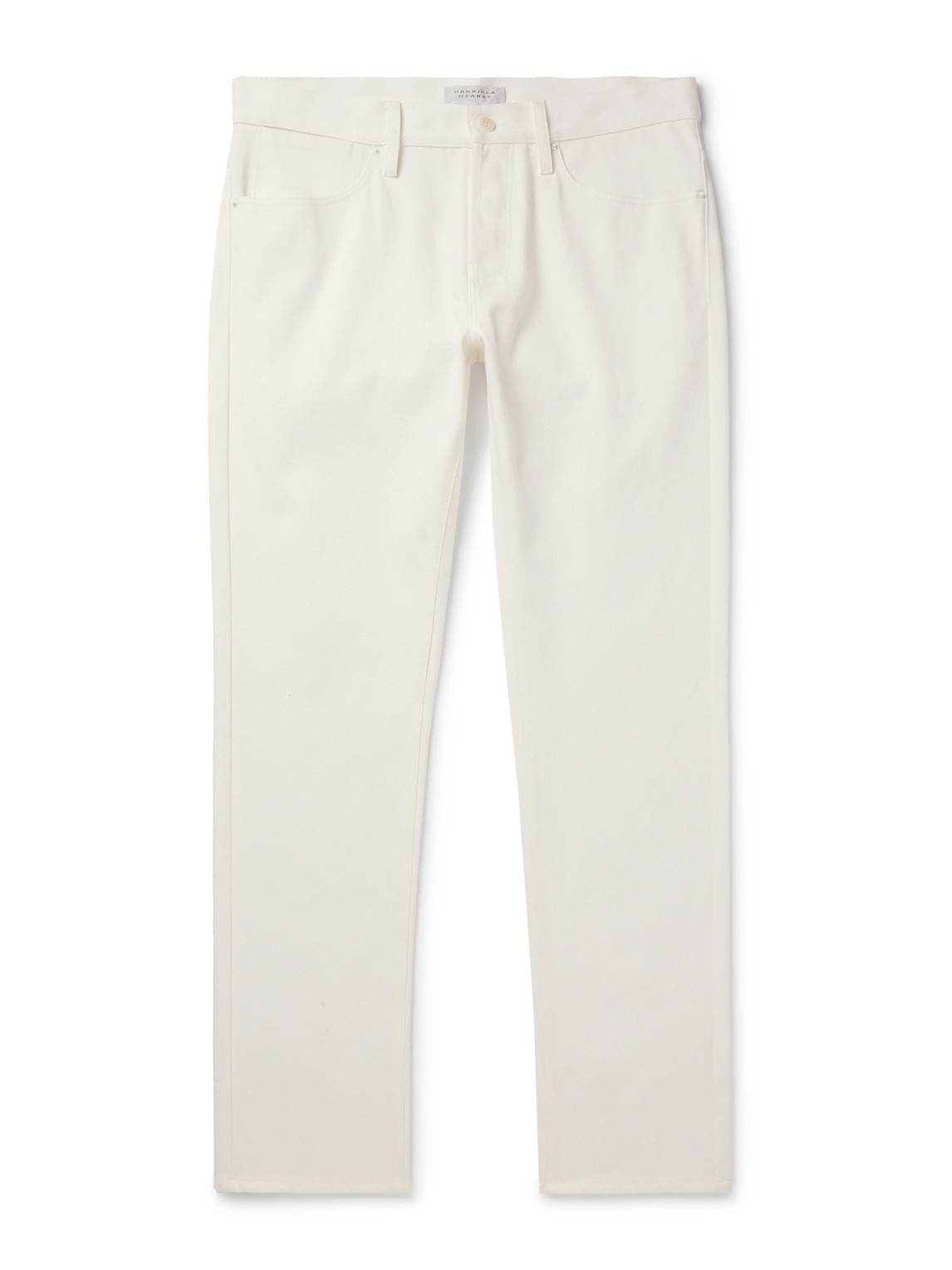 Gabriela Hearst Anthony Slim-fit Straight-leg Cotton-twill Trousers In Neutrals