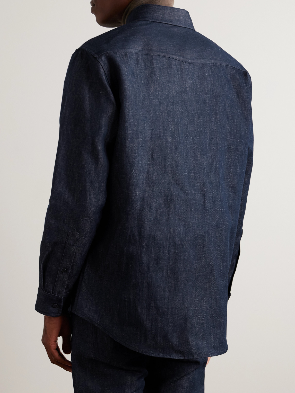 Gabriela Hearst - Cholul Button-down Collar Cotton And Linen-blend Chambray Shirt - Men - Blue - It 44 
