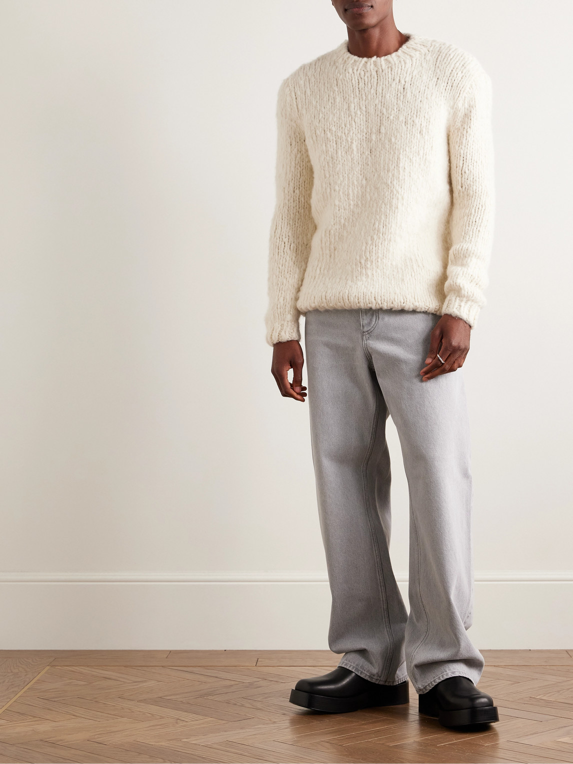 Gabriela Hearst Lawrence Knit Sweater In Ivory Welfat Cashmere In Neutrals