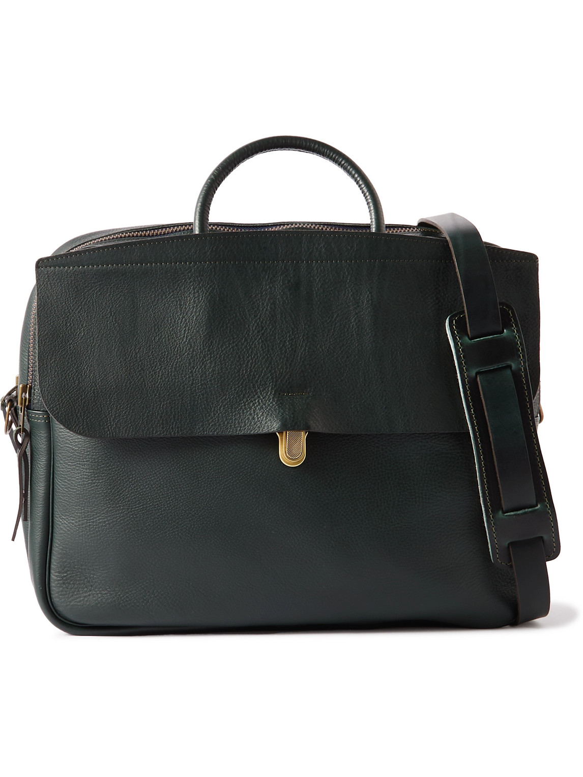 BLEU DE CHAUFFE ZEPPO FULL-GRAIN LEATHER BRIEFCASE 