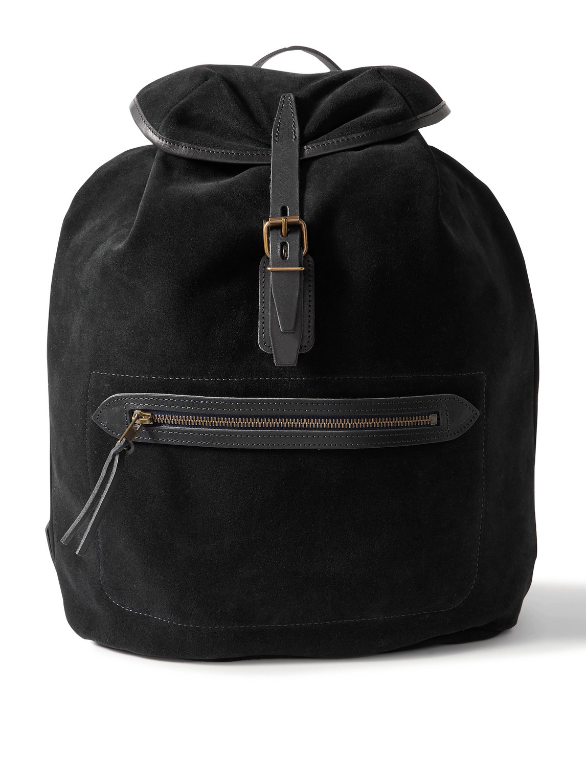 Camp Leather-Trimmed Suede Backpack