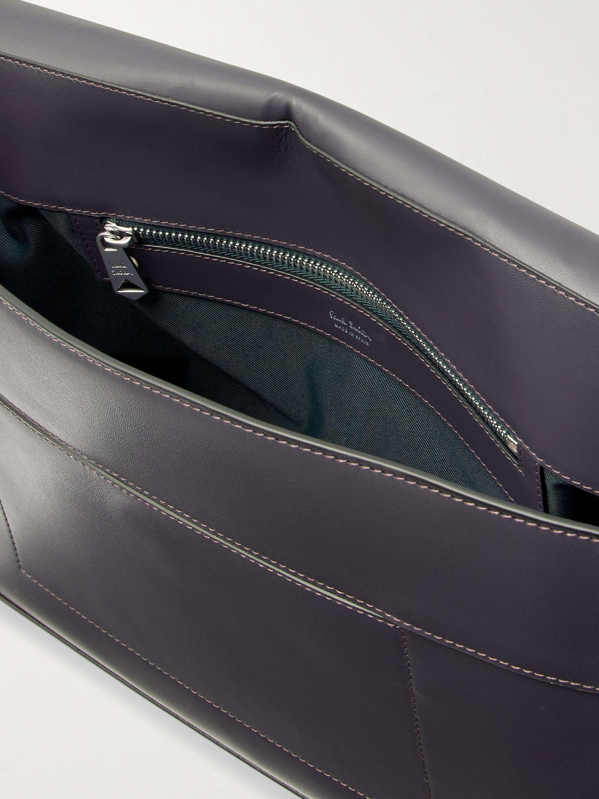 PAUL SMITH Logo-Embossed Leather Messenger Bag for Men | MR