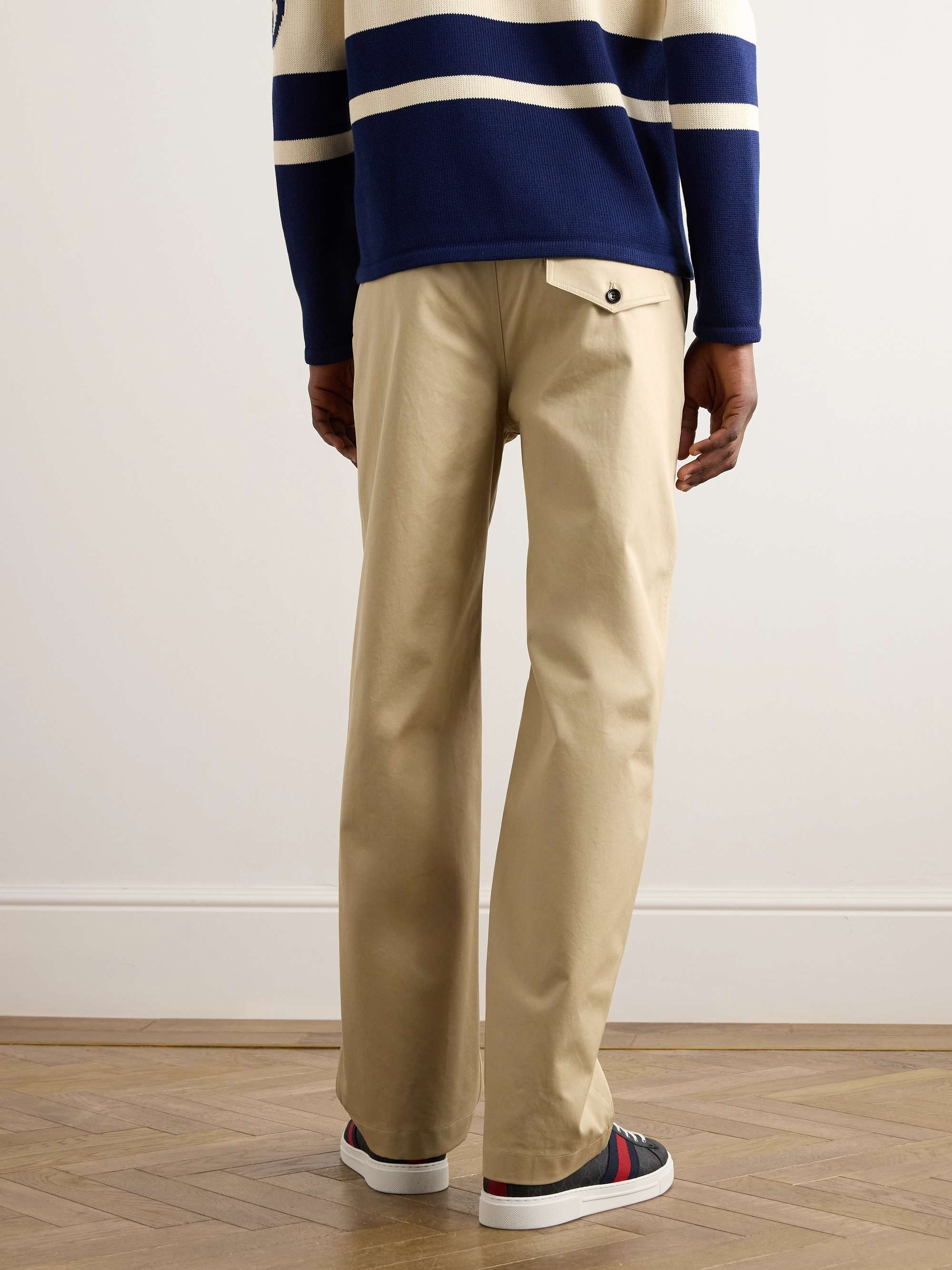 GUCCI Straight-Leg Cotton-Twill Trousers for Men | MR PORTER