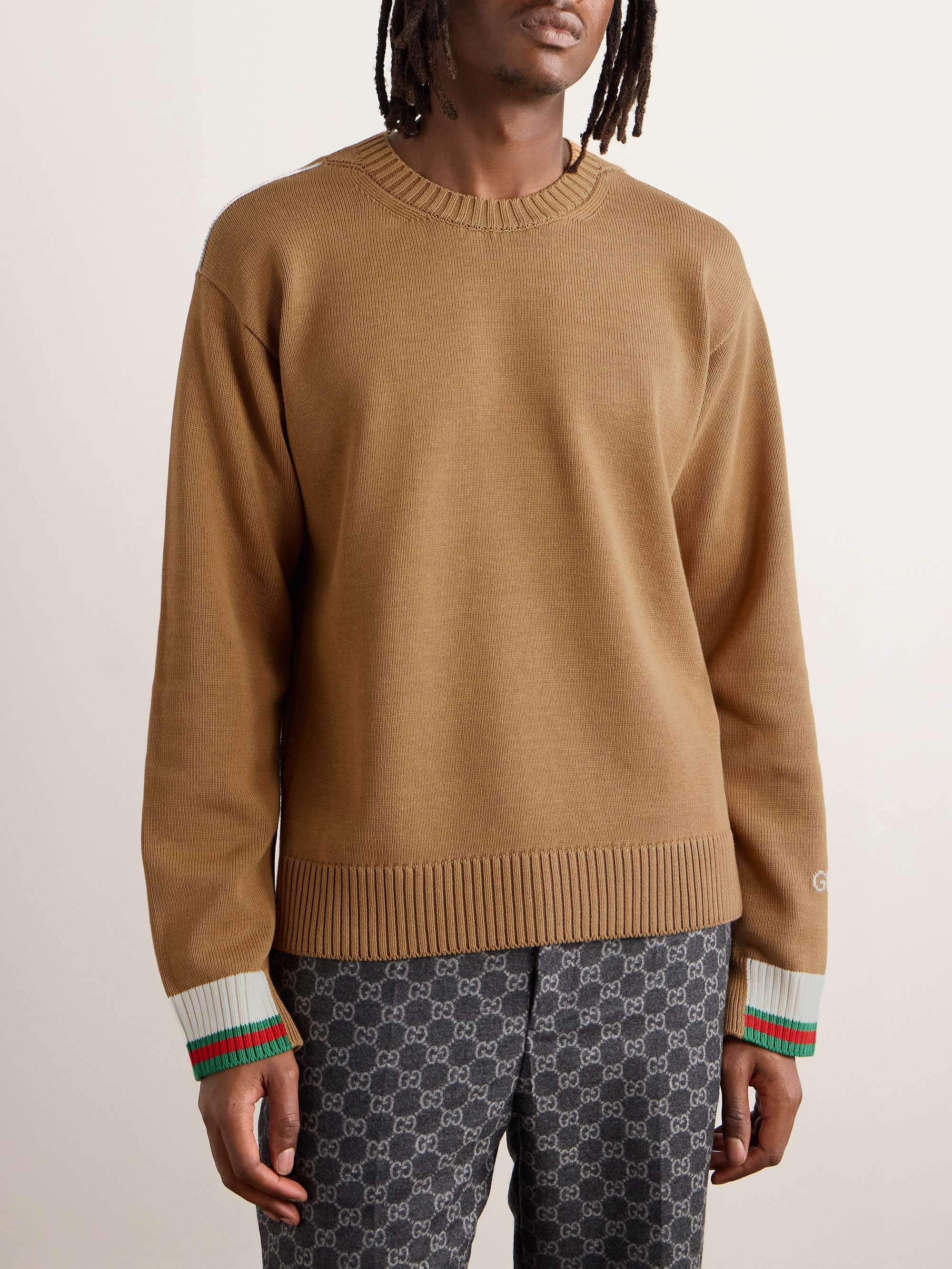 グッチ】 キャメルウールクルーネックセーター (GUCCI/ニット