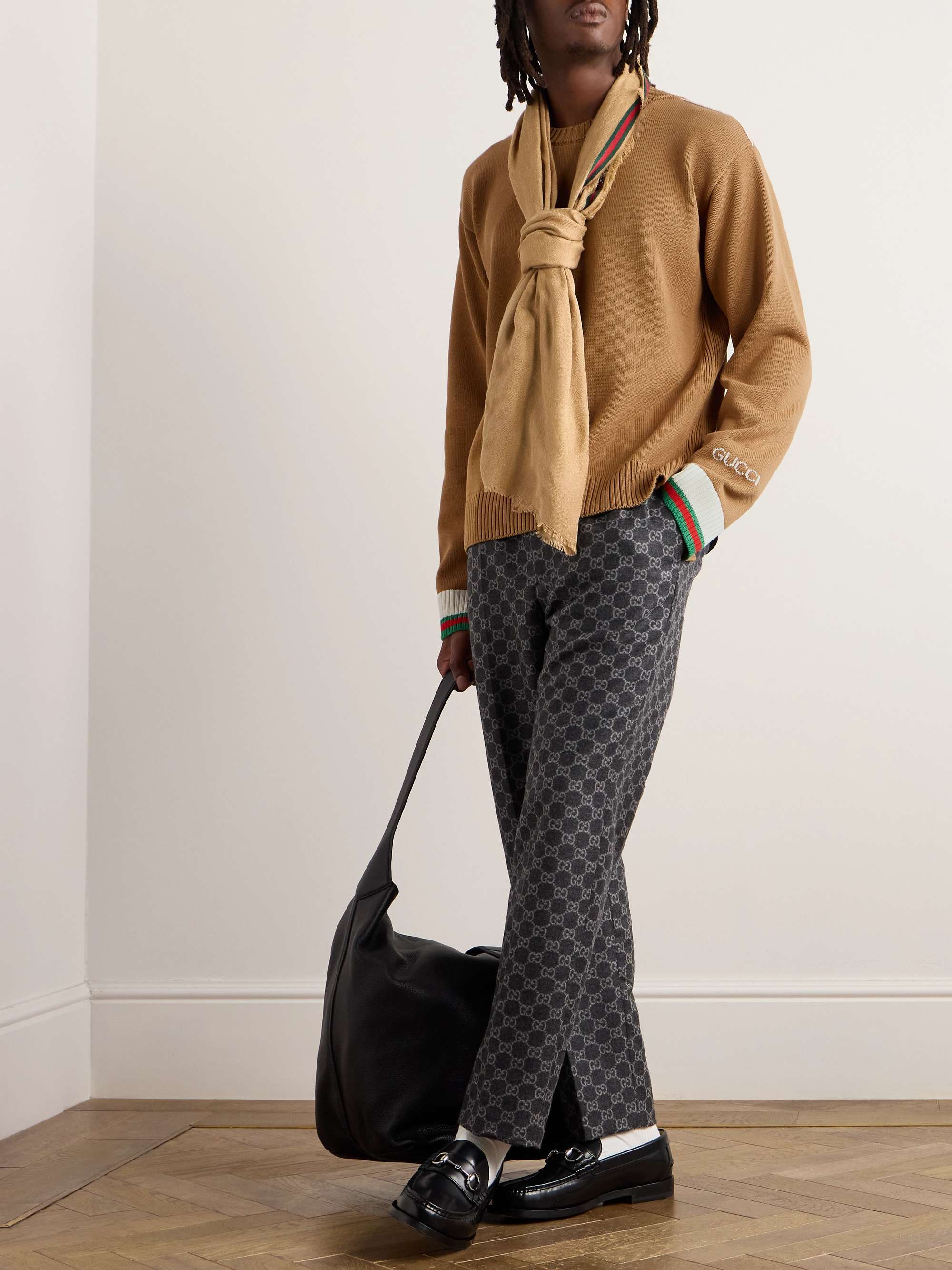 グッチ】 キャメルウールクルーネックセーター (GUCCI/ニット