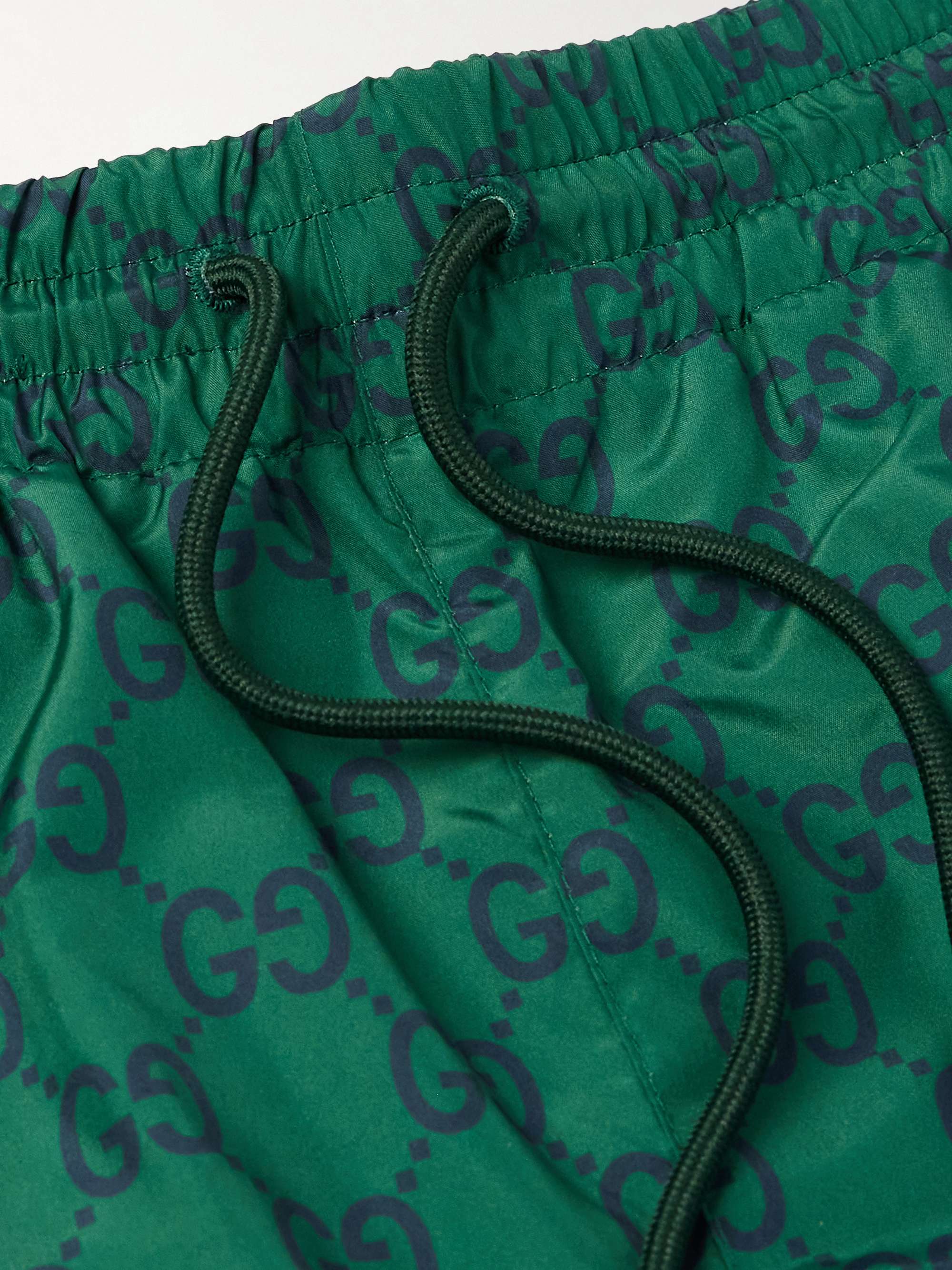 GUCCI Straight-Leg Mid-Length Logo-Print Swim Shorts for Men
